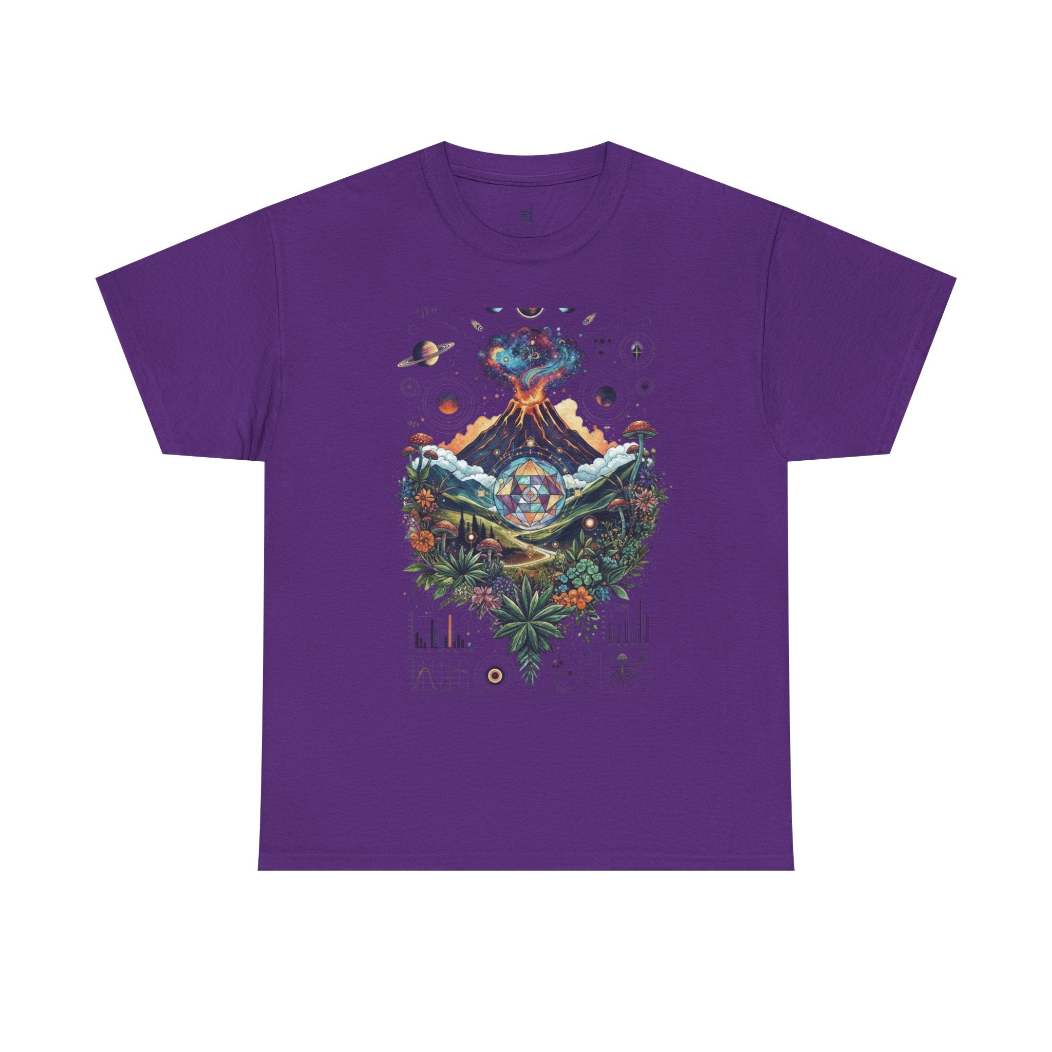 Nature-Inspired Unisex Heavy Cotton Tee | Volcano Art Shirt, Eco-Friendly T-Shirt, Gift for Nature Lovers, Unique Graphic Tee, Casual Wear