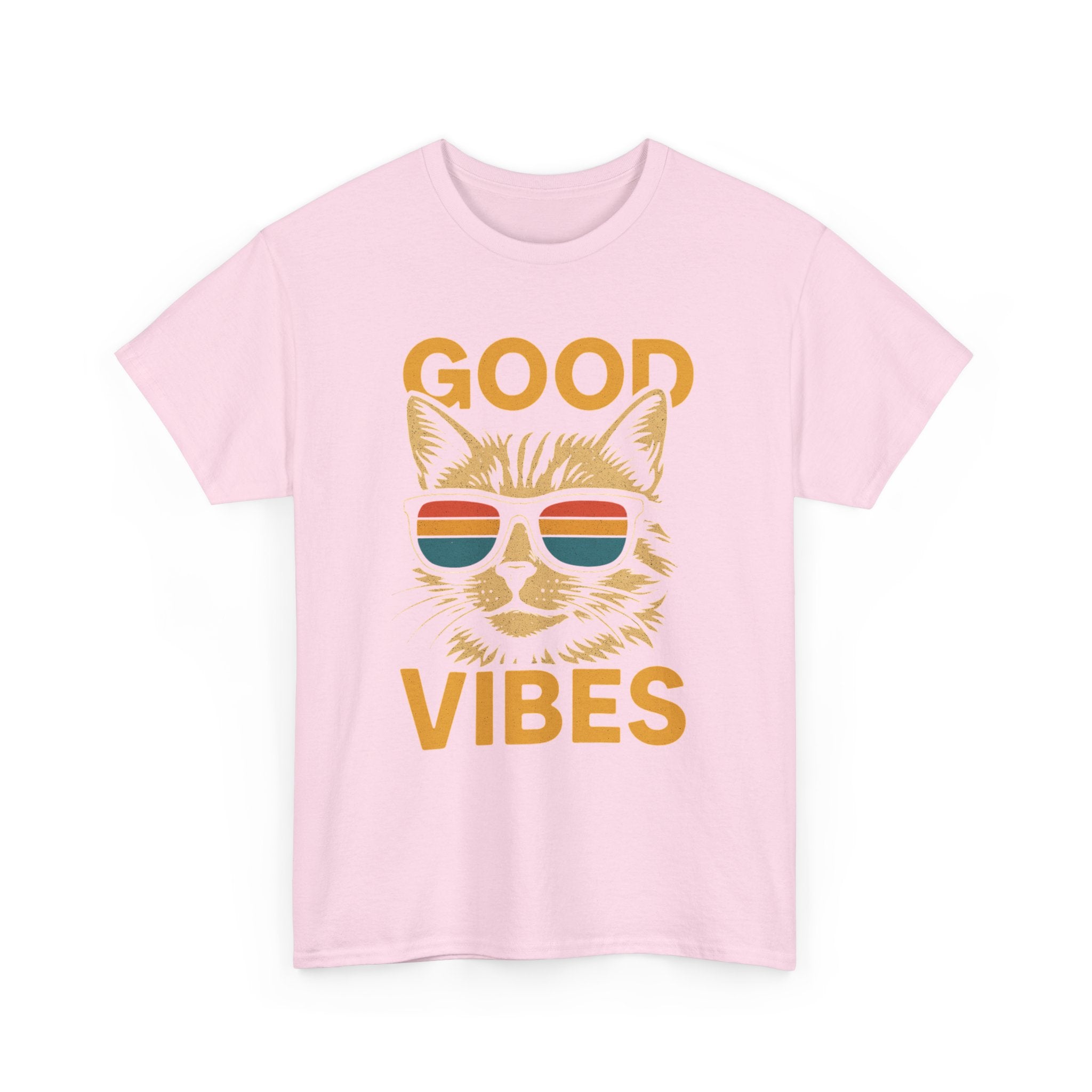 Good Vibes Cat Tee, Unisex Cotton T-Shirt, Summer Casual Top, Gift for Cat Lovers, Fun Pet Shirt, Chill Vibes Outfit