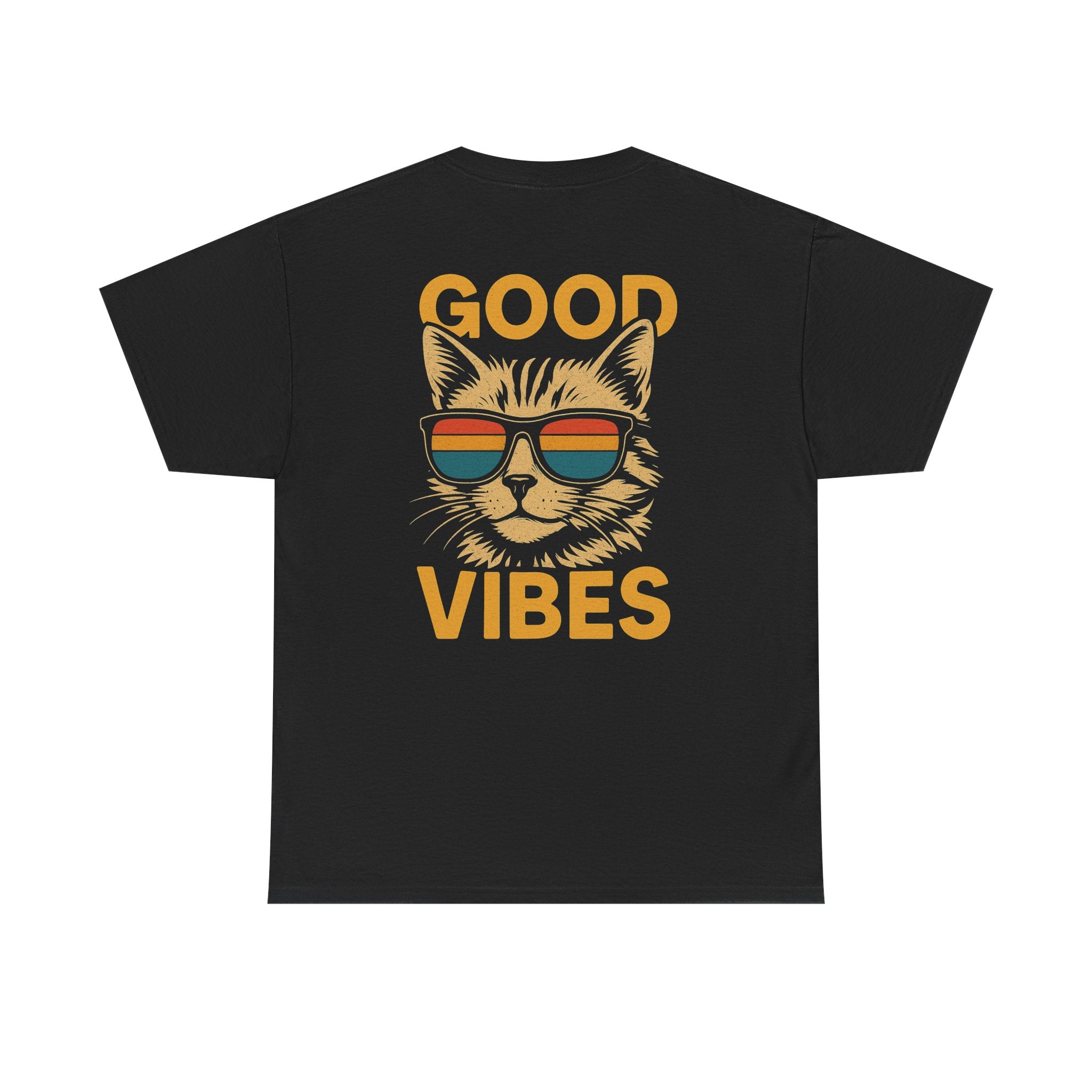 Good Vibes Cat Tee, Unisex Cotton T-Shirt, Summer Casual Top, Gift for Cat Lovers, Fun Pet Shirt, Chill Vibes Outfit
