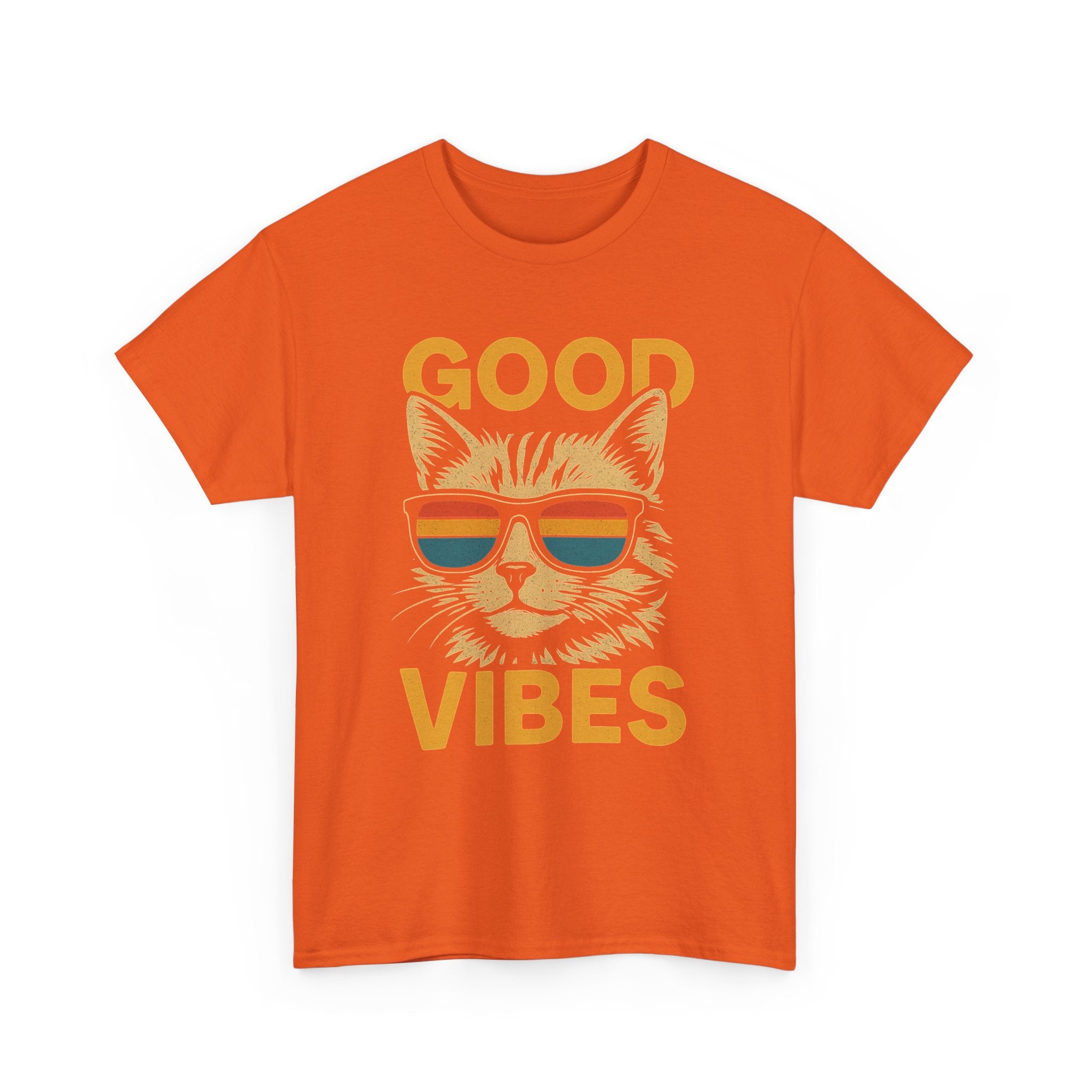 Good Vibes Cat Tee, Unisex Cotton T-Shirt, Summer Casual Top, Gift for Cat Lovers, Fun Pet Shirt, Chill Vibes Outfit