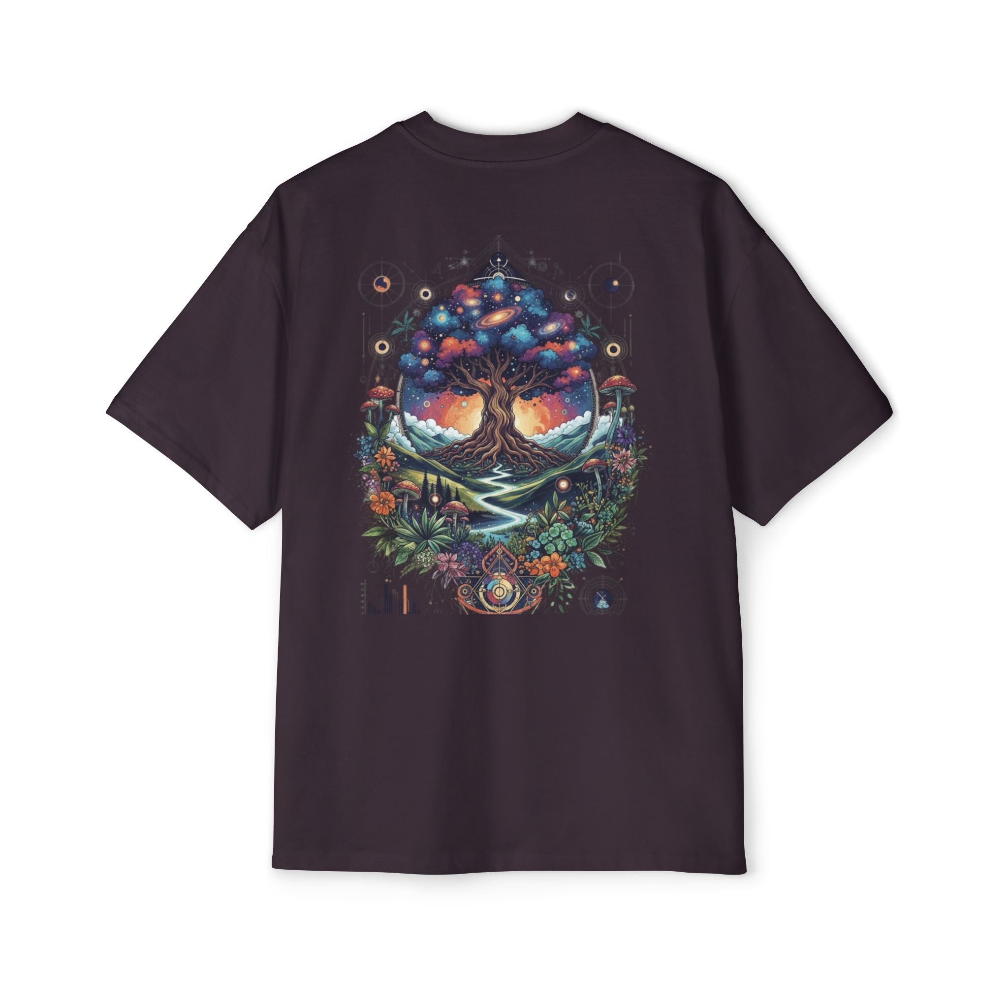 Bohemian Tree of Life Tee, Oversized Men's Shirt, Festival Wear, Nature Lover Gift, Eco-Friendly Fashion, Casual Summer Top