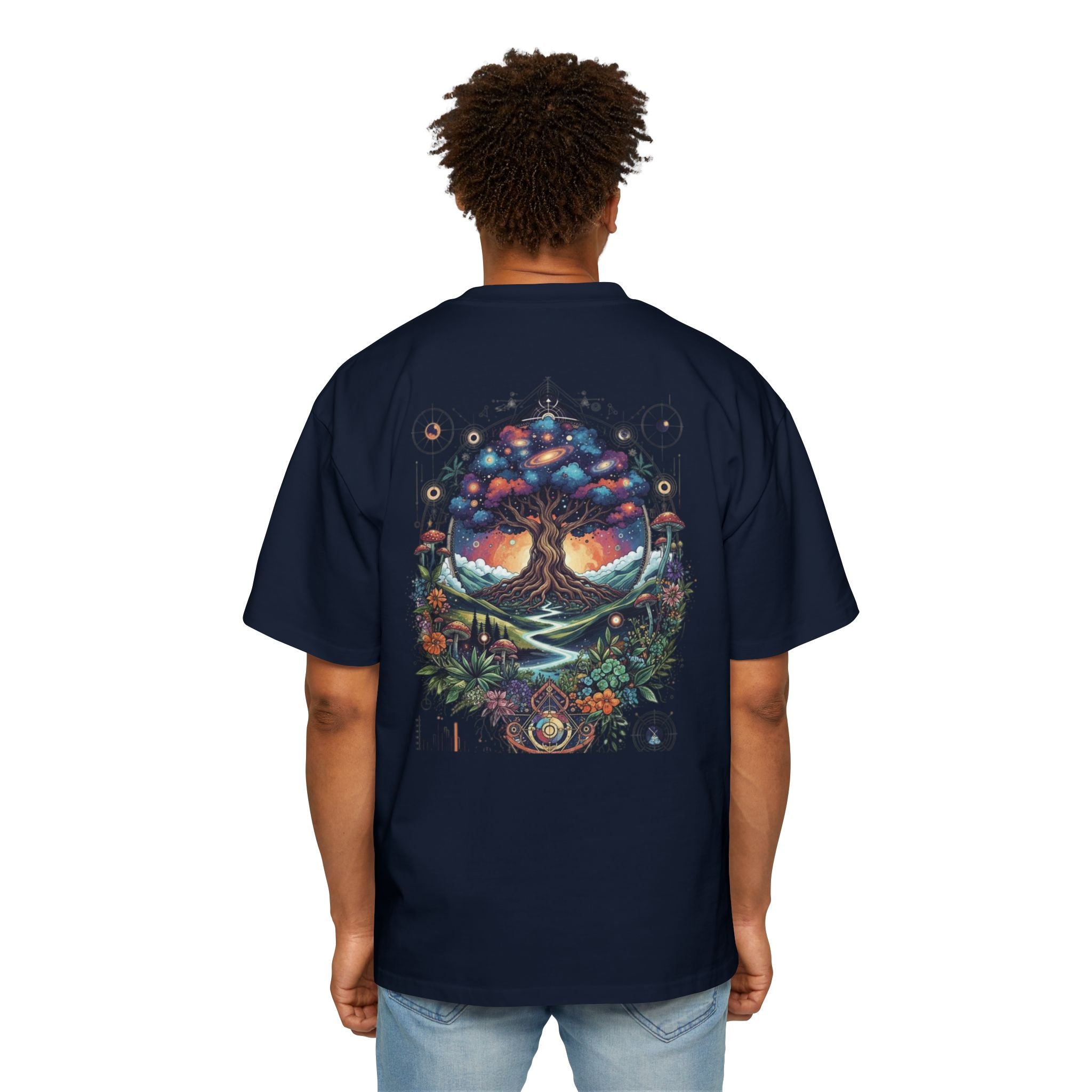 Bohemian Tree of Life Tee, Oversized Men's Shirt, Festival Wear, Nature Lover Gift, Eco-Friendly Fashion, Casual Summer Top