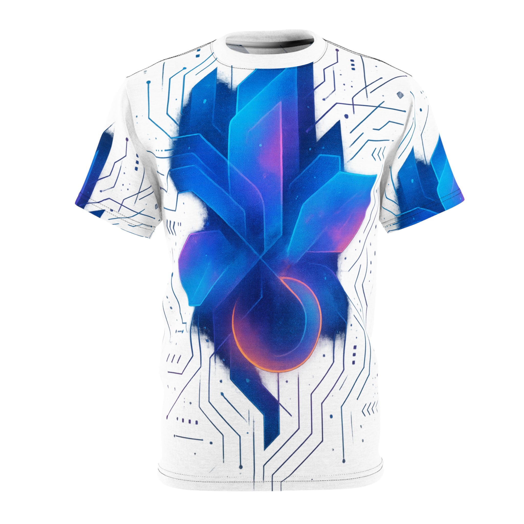 Futuristic Graphic Tee for Tech Enthusiasts, Unique Fashionable T-Shirt, Cyberpunk Aesthetic Top, Perfect Gift for Gamers and Innovators