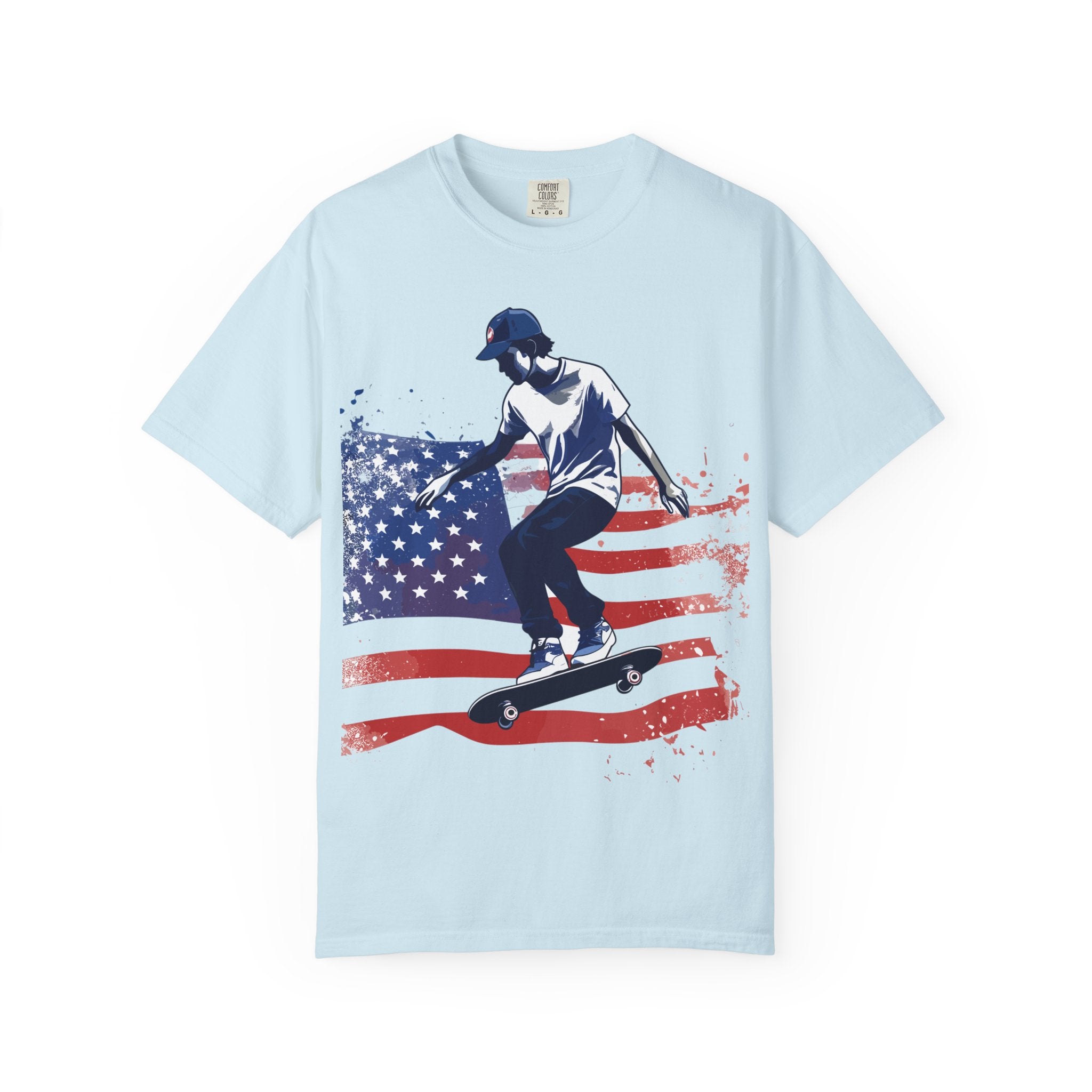 Skateboarder American Flag T-Shirt