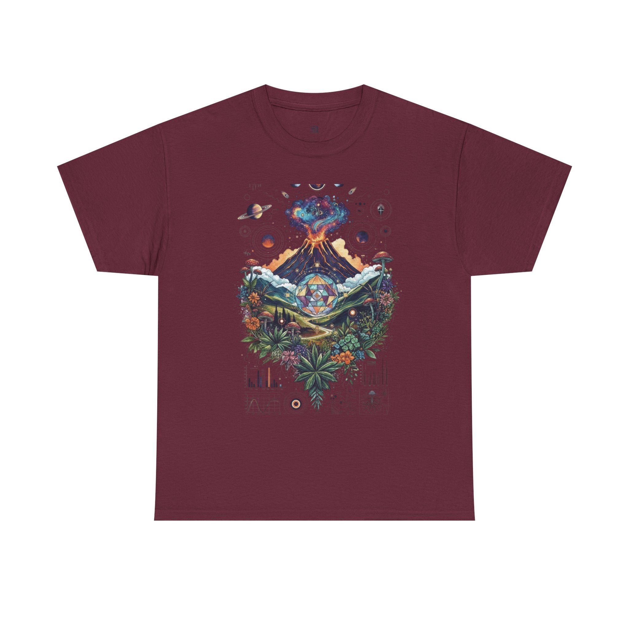 Nature-Inspired Unisex Heavy Cotton Tee | Volcano Art Shirt, Eco-Friendly T-Shirt, Gift for Nature Lovers, Unique Graphic Tee, Casual Wear