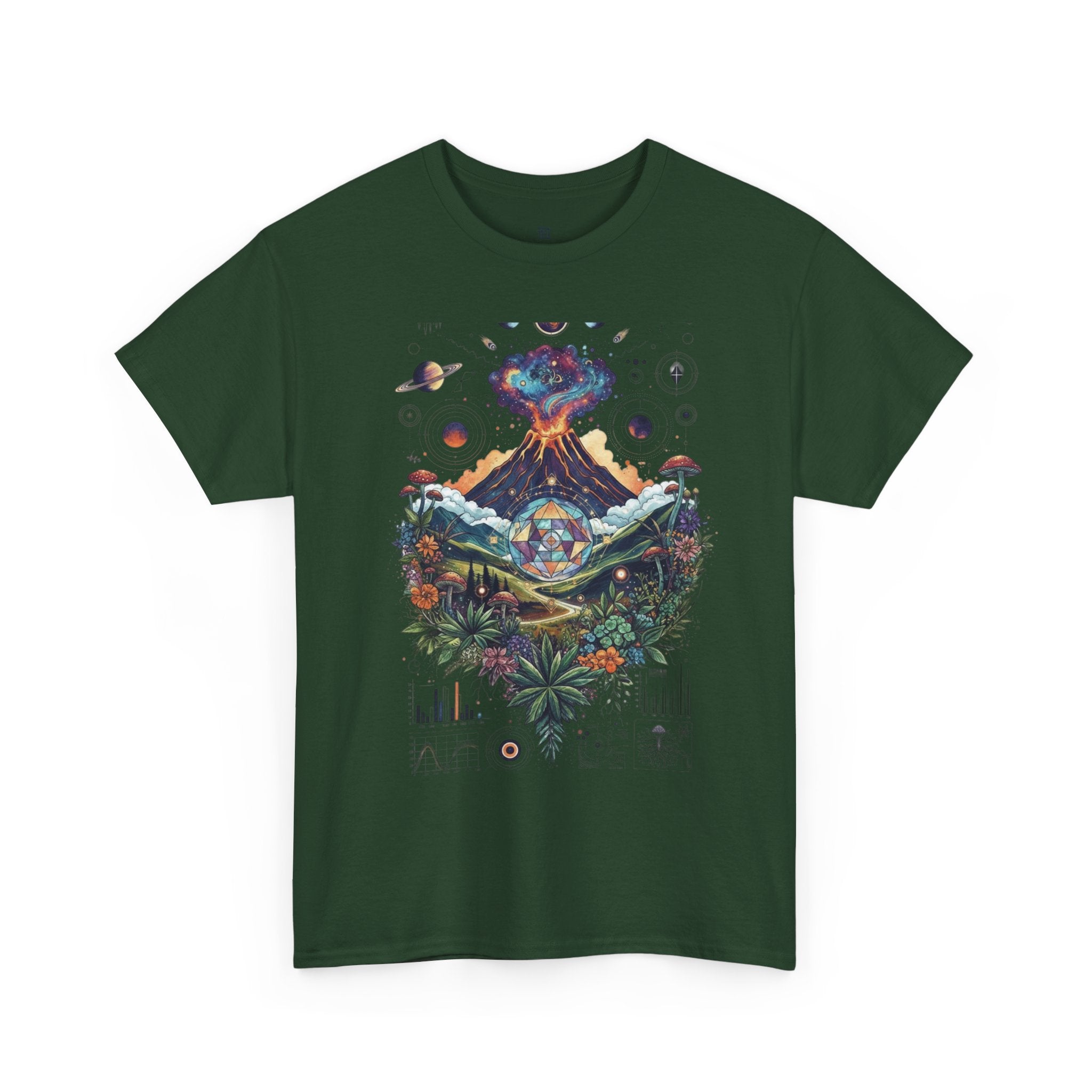 Nature-Inspired Unisex Heavy Cotton Tee | Volcano Art Shirt, Eco-Friendly T-Shirt, Gift for Nature Lovers, Unique Graphic Tee, Casual Wear