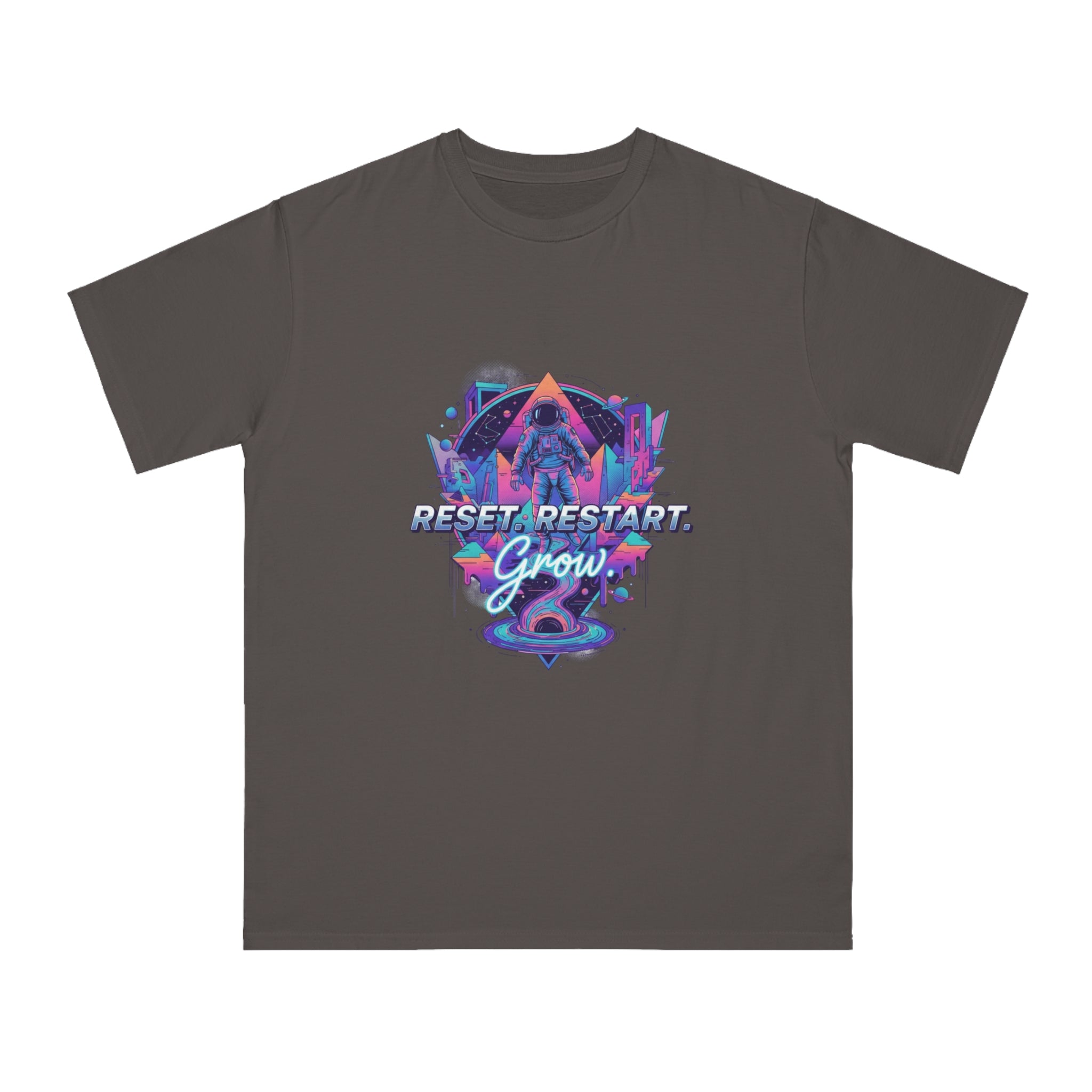 Organic Reset Restart Grow T-Shirt, Unisex Graphic Tee, Motivational Shirt, Eco-Friendly Apparel, Perfect for Gifts