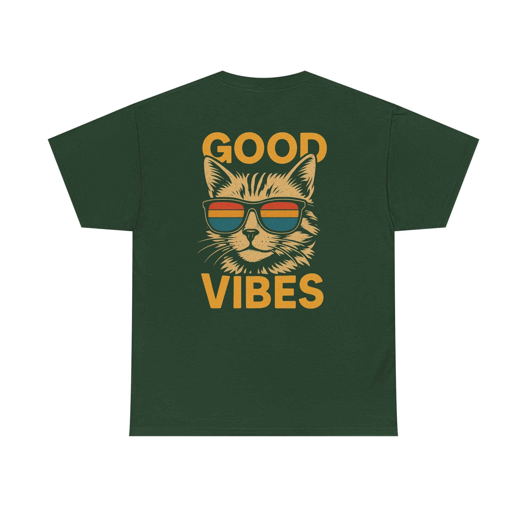 Good Vibes Cat Tee, Unisex Cotton T-Shirt, Summer Casual Top, Gift for Cat Lovers, Fun Pet Shirt, Chill Vibes Outfit