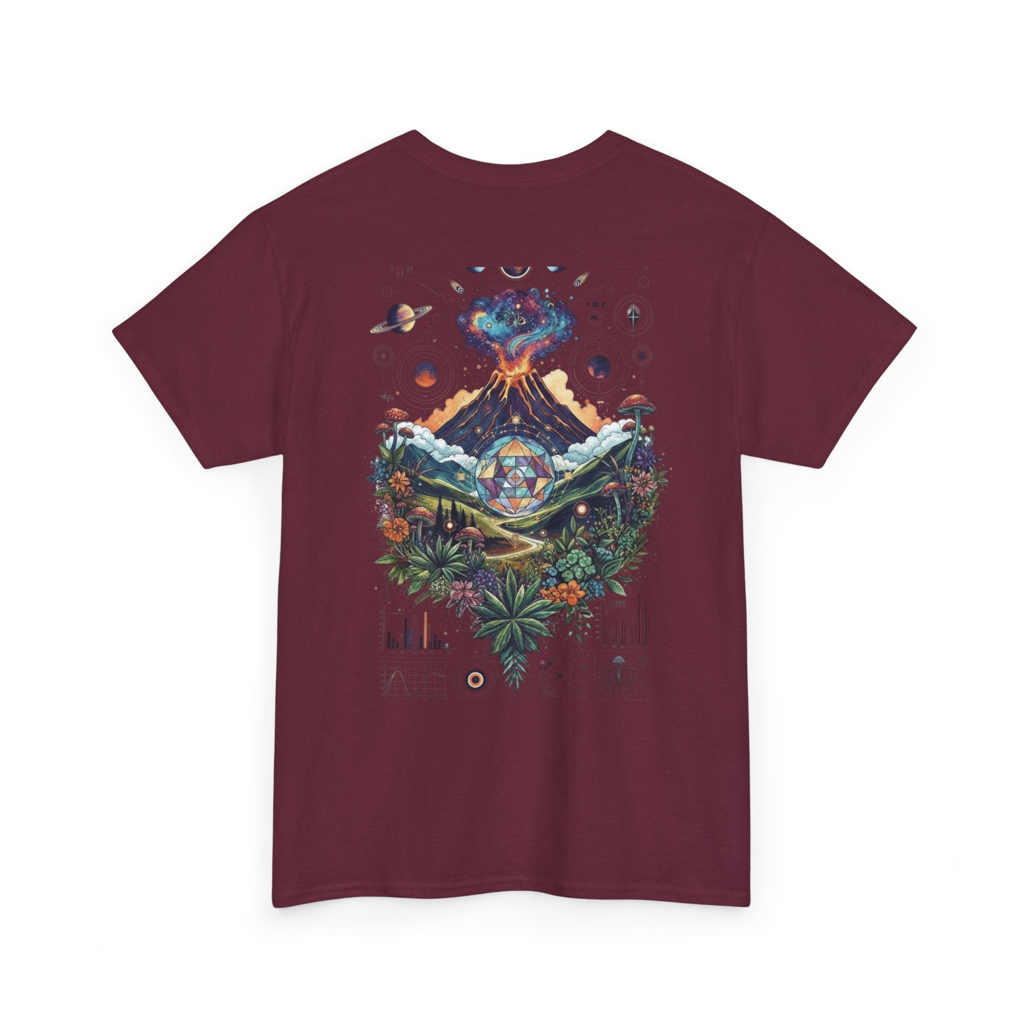 Nature-Inspired Unisex Heavy Cotton Tee | Volcano Art Shirt, Eco-Friendly T-Shirt, Gift for Nature Lovers, Unique Graphic Tee, Casual Wear