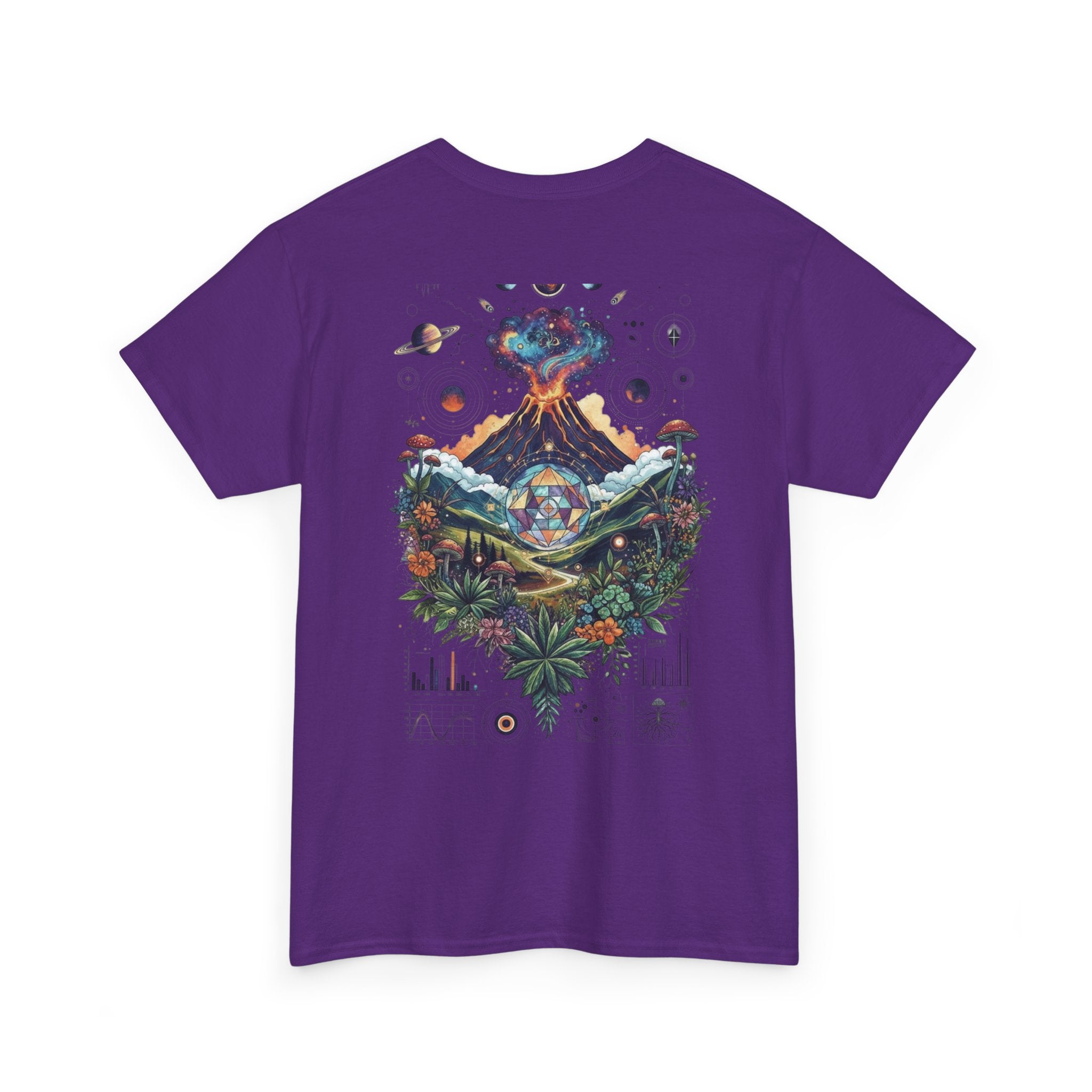 Nature-Inspired Unisex Heavy Cotton Tee | Volcano Art Shirt, Eco-Friendly T-Shirt, Gift for Nature Lovers, Unique Graphic Tee, Casual Wear