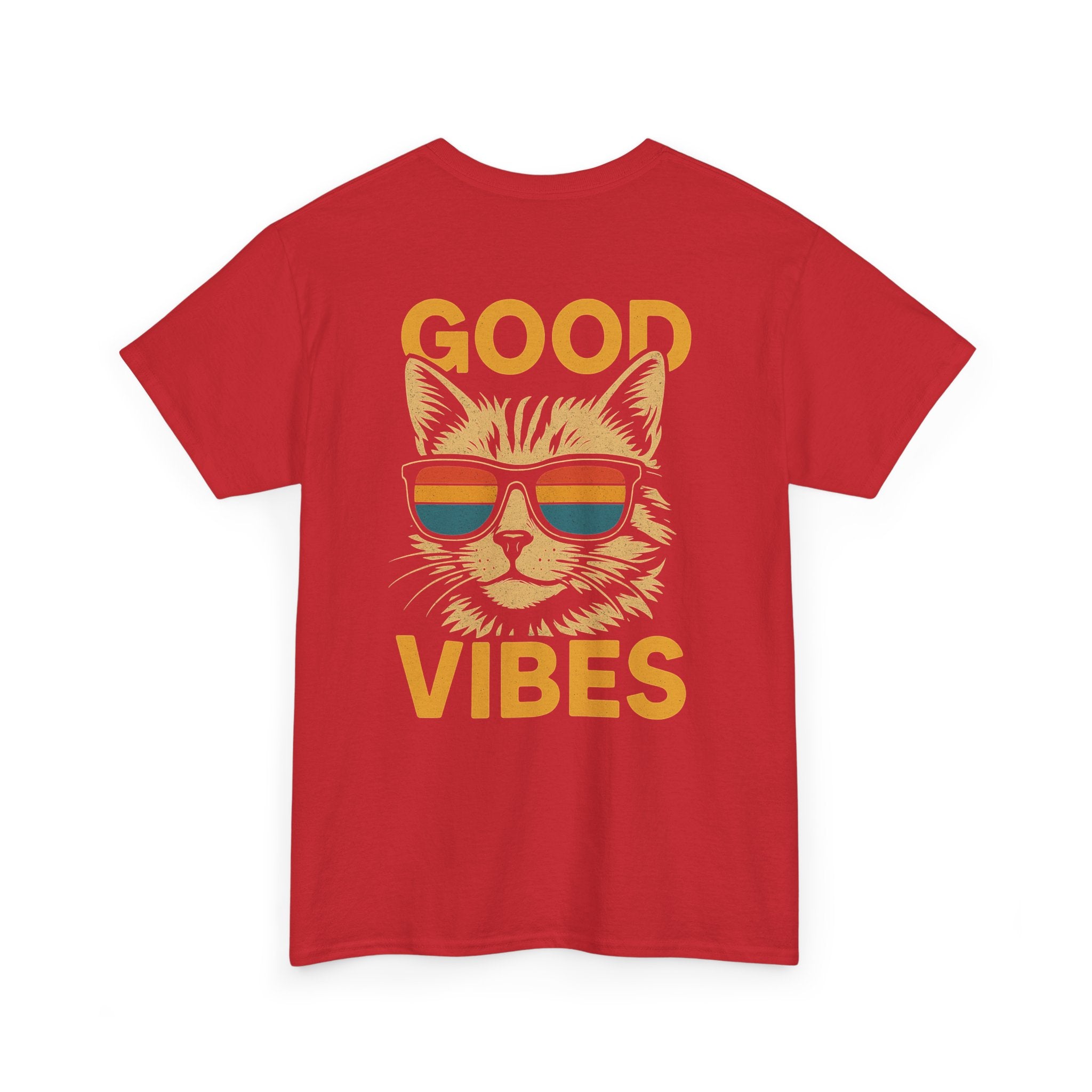 Good Vibes Cat Tee, Unisex Cotton T-Shirt, Summer Casual Top, Gift for Cat Lovers, Fun Pet Shirt, Chill Vibes Outfit