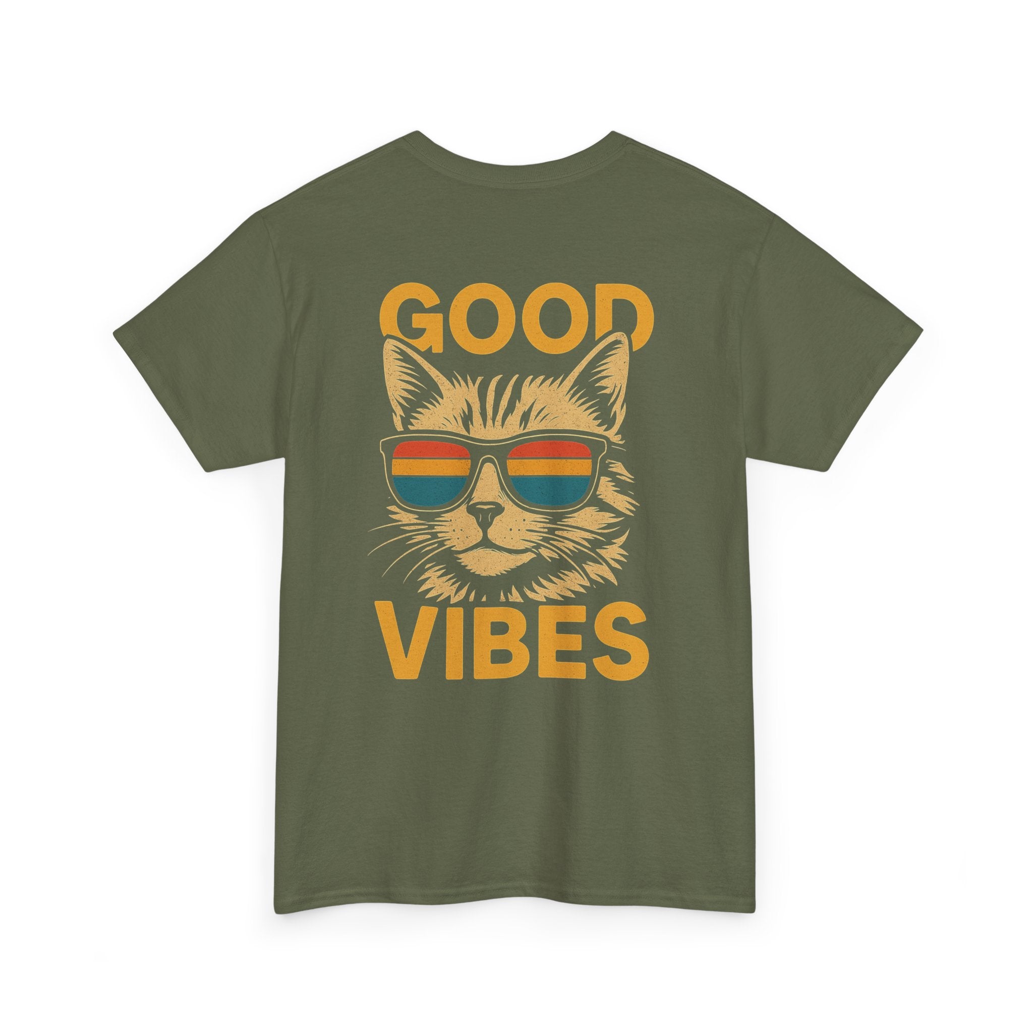 Good Vibes Cat Tee, Unisex Cotton T-Shirt, Summer Casual Top, Gift for Cat Lovers, Fun Pet Shirt, Chill Vibes Outfit