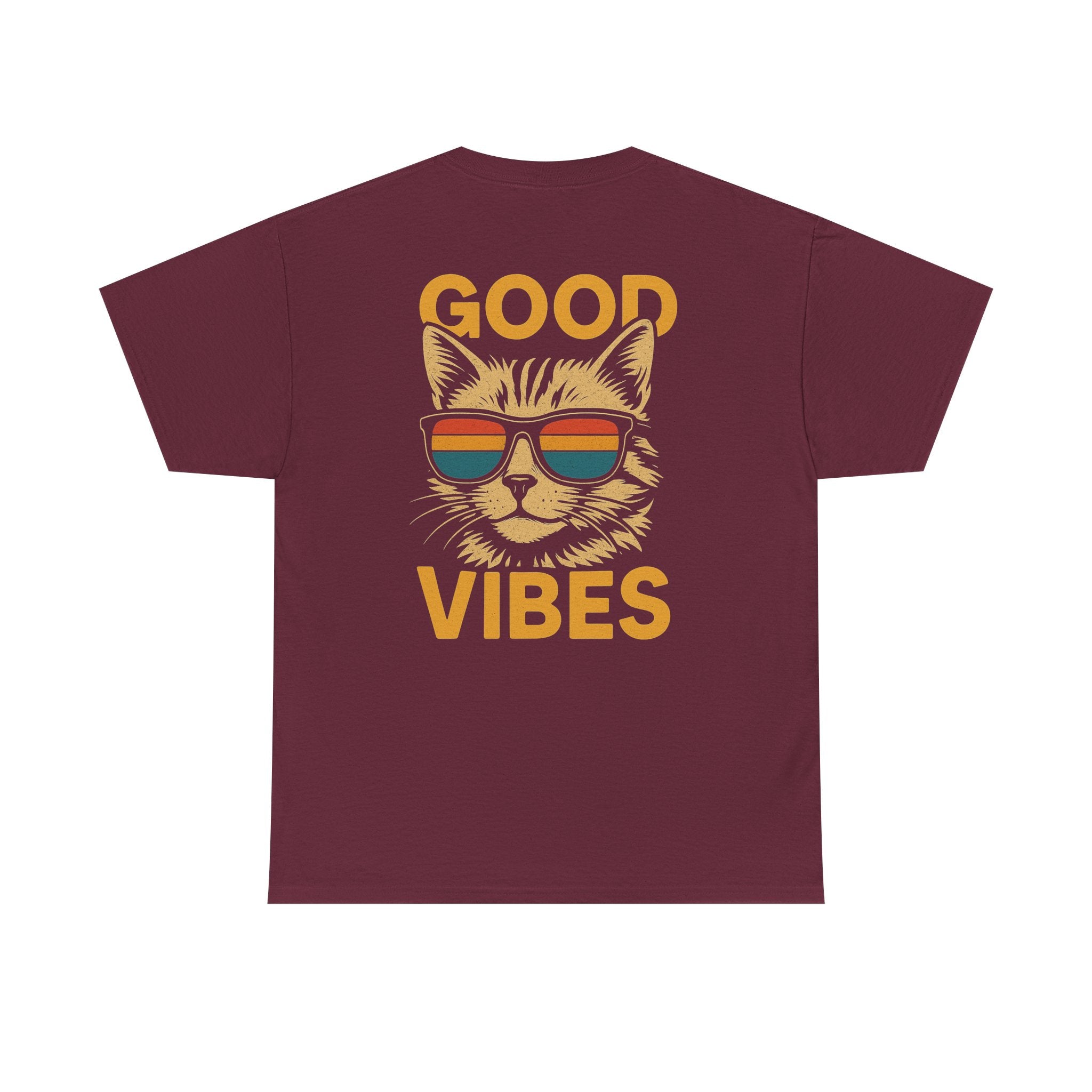 Good Vibes Cat Tee, Unisex Cotton T-Shirt, Summer Casual Top, Gift for Cat Lovers, Fun Pet Shirt, Chill Vibes Outfit
