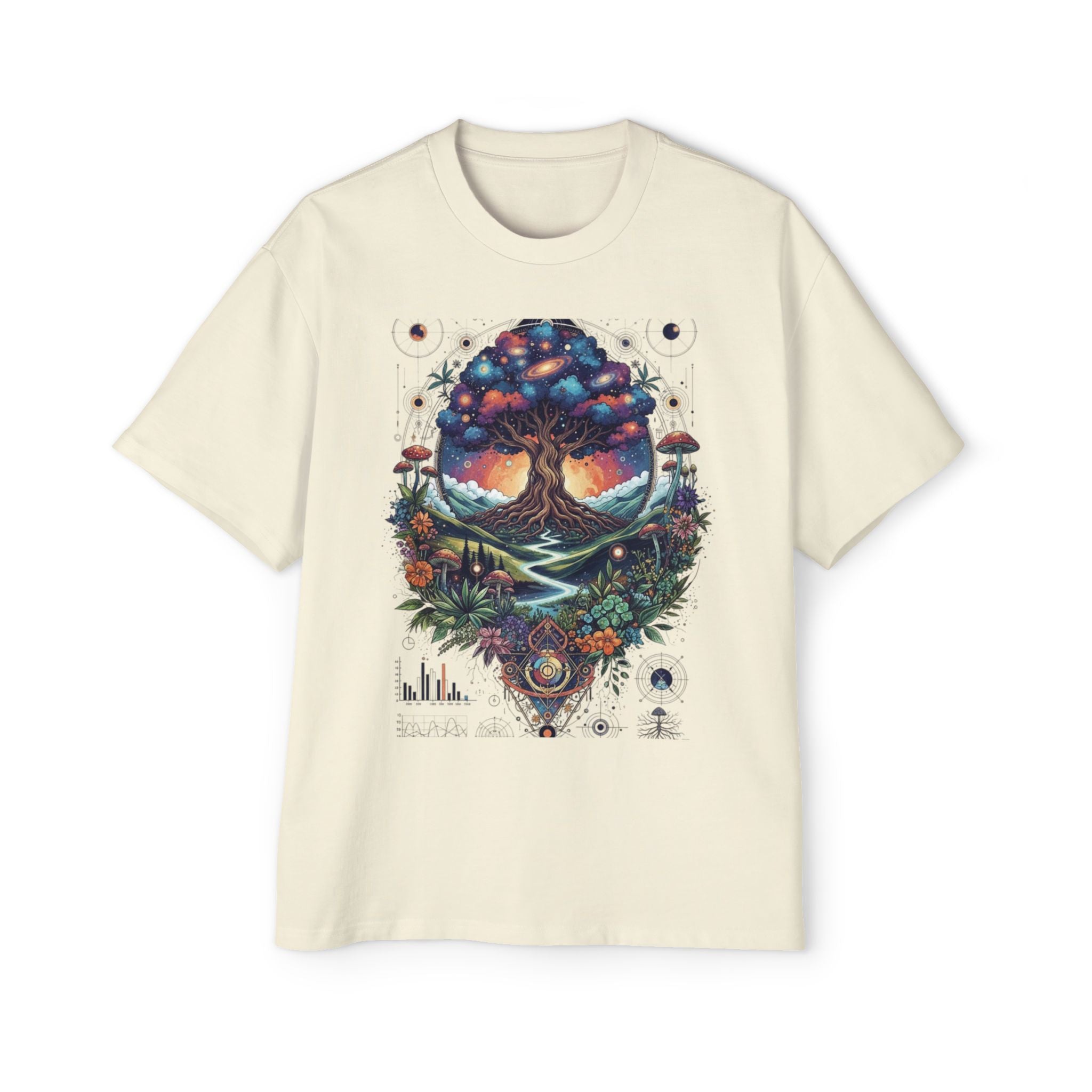Bohemian Tree of Life Tee, Oversized Men's Shirt, Festival Wear, Nature Lover Gift, Eco-Friendly Fashion, Casual Summer Top