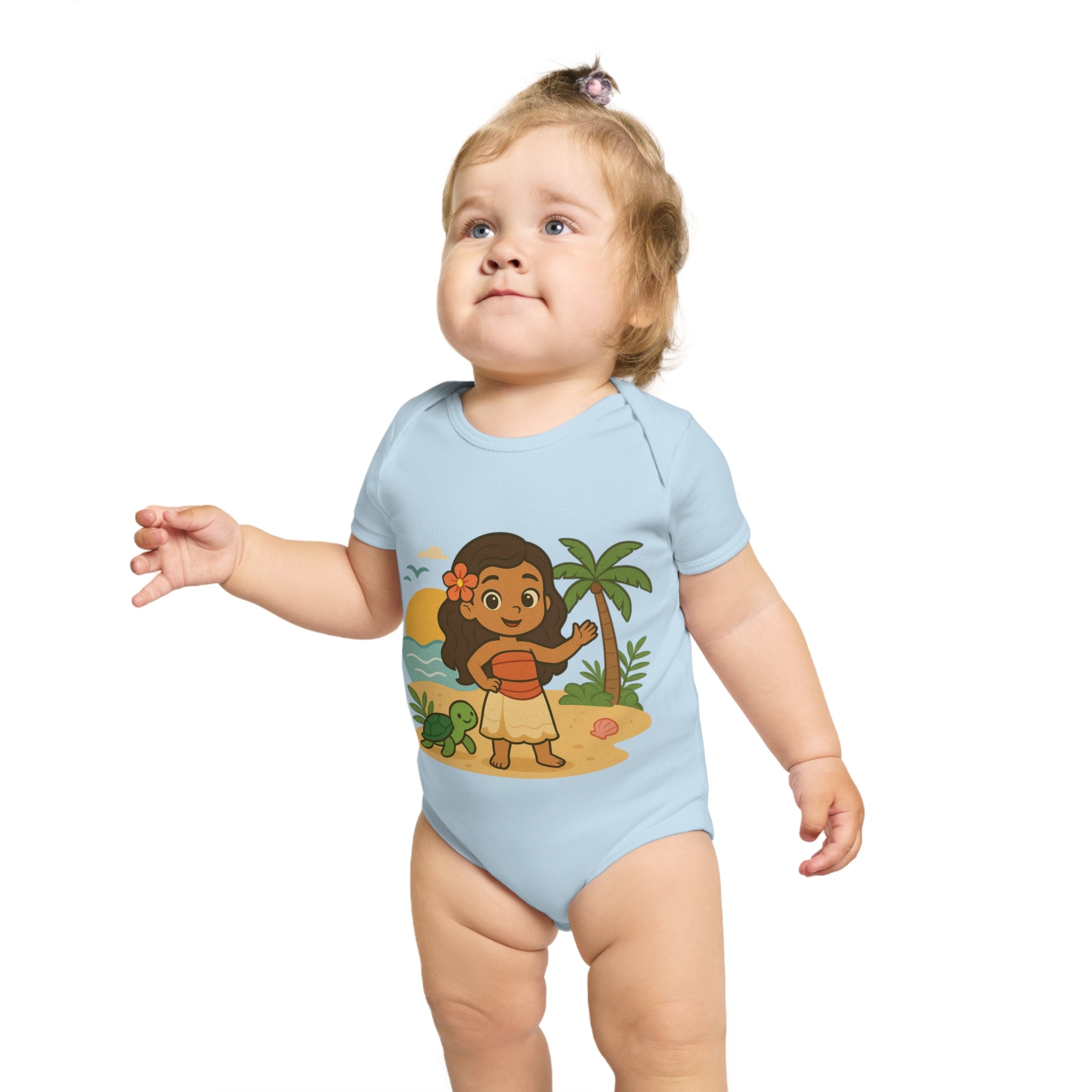 Tropical Baby Bodysuit with Island Design, Adorable Gift for Newborns, Baby Shower Present, Summer Vibes, Cute Infant Wear
