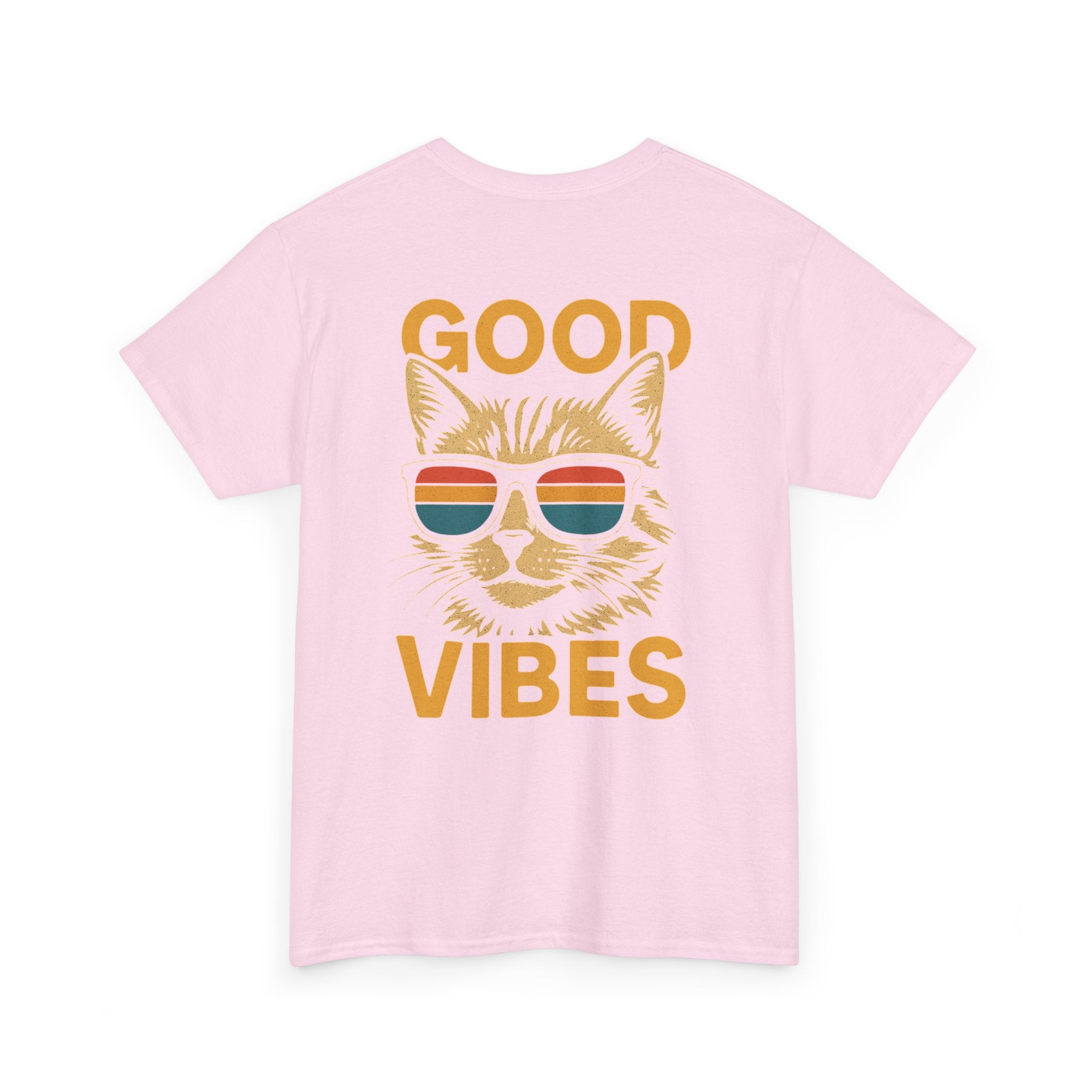 Good Vibes Cat Tee, Unisex Cotton T-Shirt, Summer Casual Top, Gift for Cat Lovers, Fun Pet Shirt, Chill Vibes Outfit