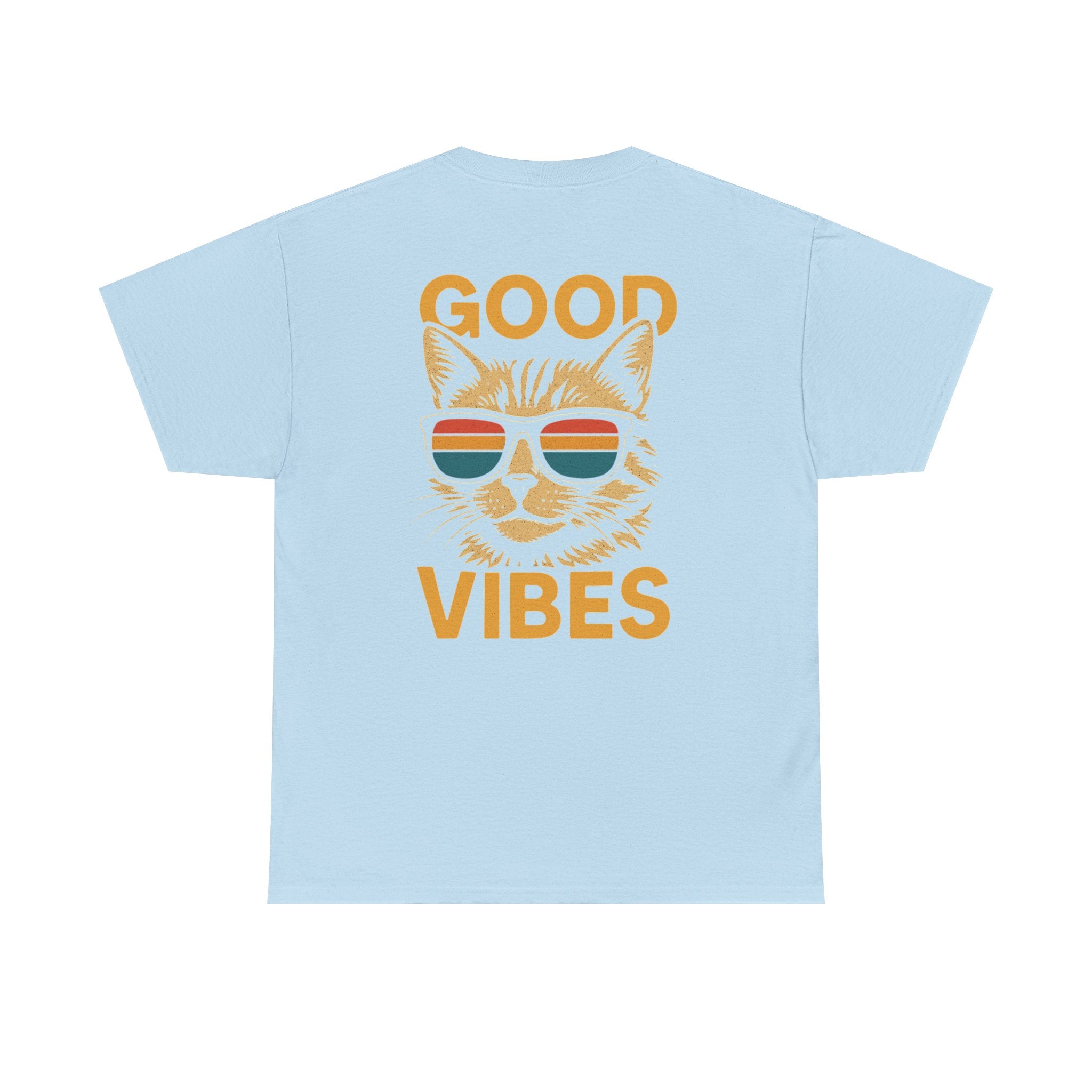 Good Vibes Cat Tee, Unisex Cotton T-Shirt, Summer Casual Top, Gift for Cat Lovers, Fun Pet Shirt, Chill Vibes Outfit