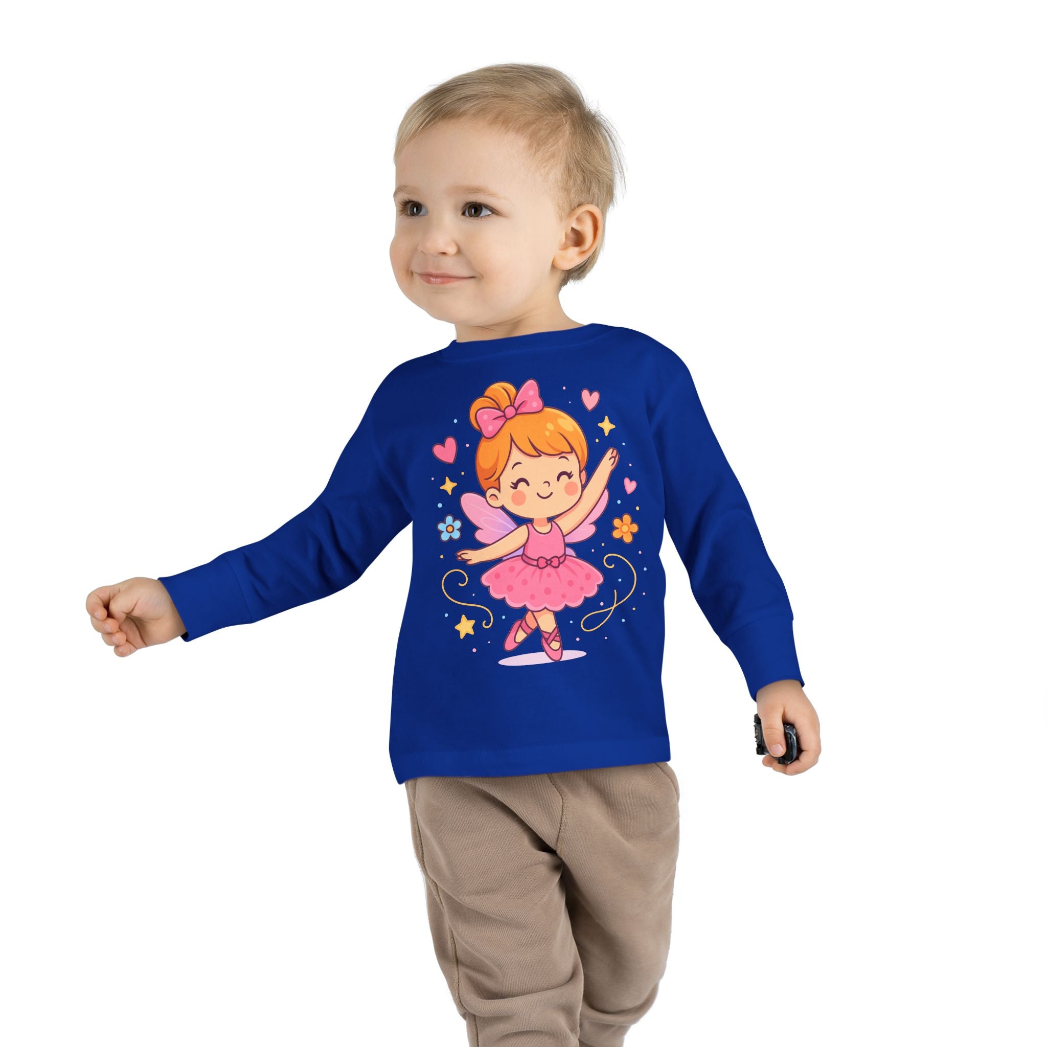 Cute Ballerina Toddler Long Sleeve Tee, Kids Dance Shirt, Toddler Gift, Ballet Costume Tee, Toddler Apparel for Birthdays, Dance Class