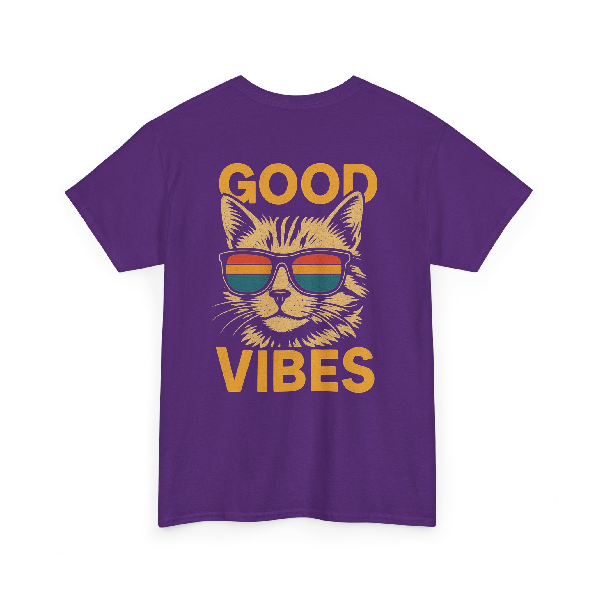 Good Vibes Cat Tee, Unisex Cotton T-Shirt, Summer Casual Top, Gift for Cat Lovers, Fun Pet Shirt, Chill Vibes Outfit
