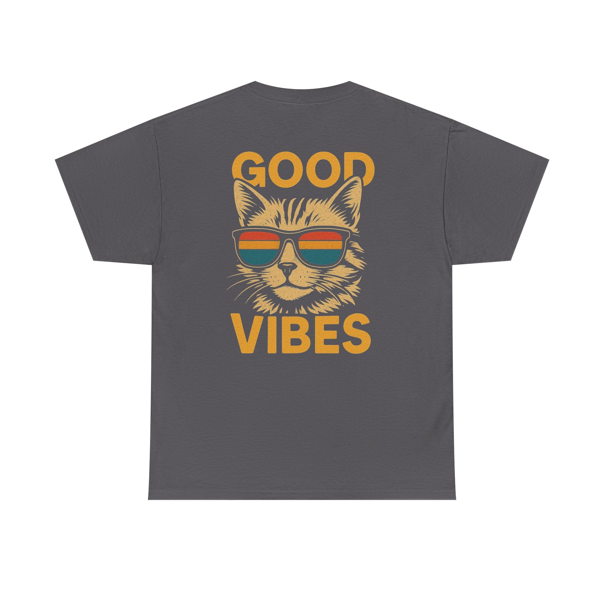 Good Vibes Cat Tee, Unisex Cotton T-Shirt, Summer Casual Top, Gift for Cat Lovers, Fun Pet Shirt, Chill Vibes Outfit