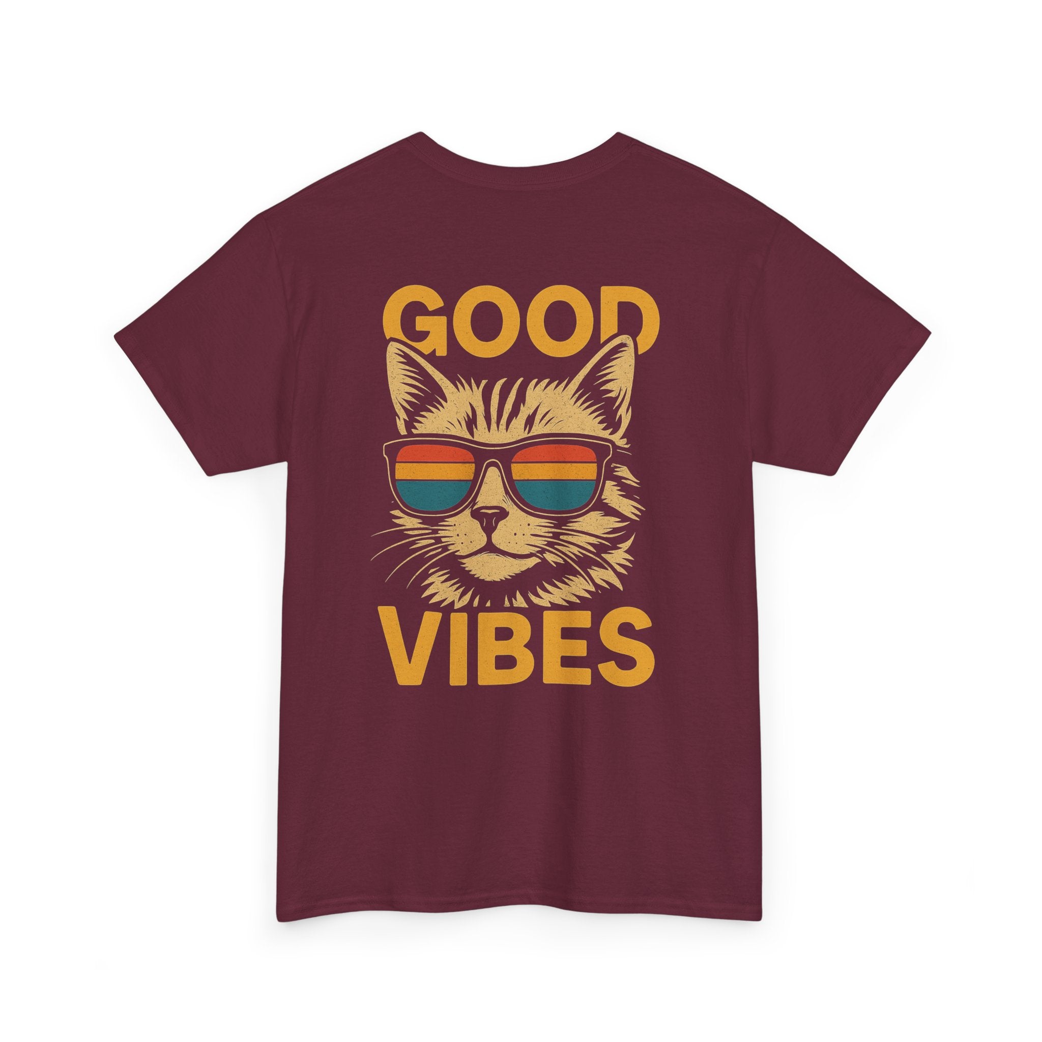 Good Vibes Cat Tee, Unisex Cotton T-Shirt, Summer Casual Top, Gift for Cat Lovers, Fun Pet Shirt, Chill Vibes Outfit
