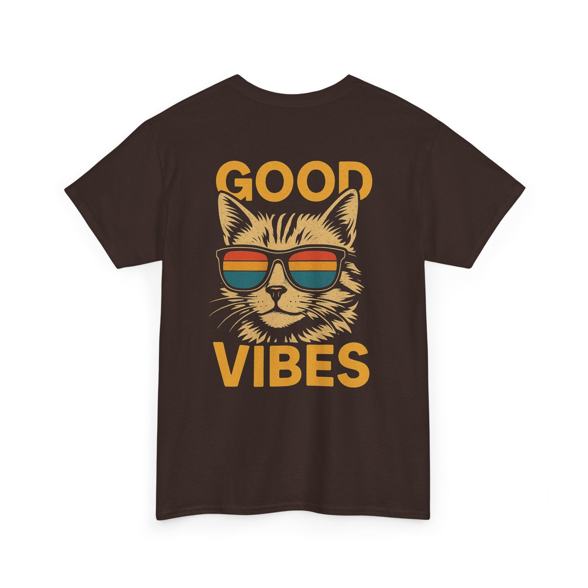 Good Vibes Cat Tee, Unisex Cotton T-Shirt, Summer Casual Top, Gift for Cat Lovers, Fun Pet Shirt, Chill Vibes Outfit