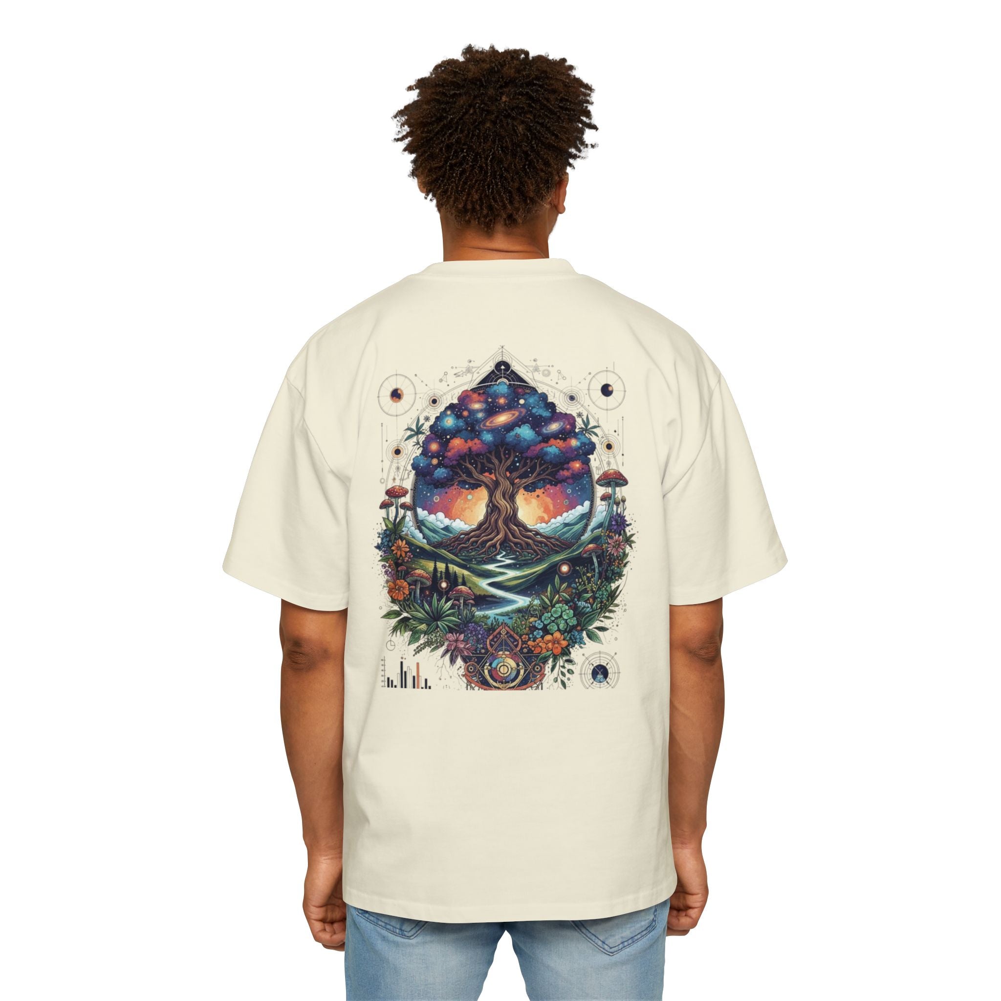 Bohemian Tree of Life Tee, Oversized Men's Shirt, Festival Wear, Nature Lover Gift, Eco-Friendly Fashion, Casual Summer Top