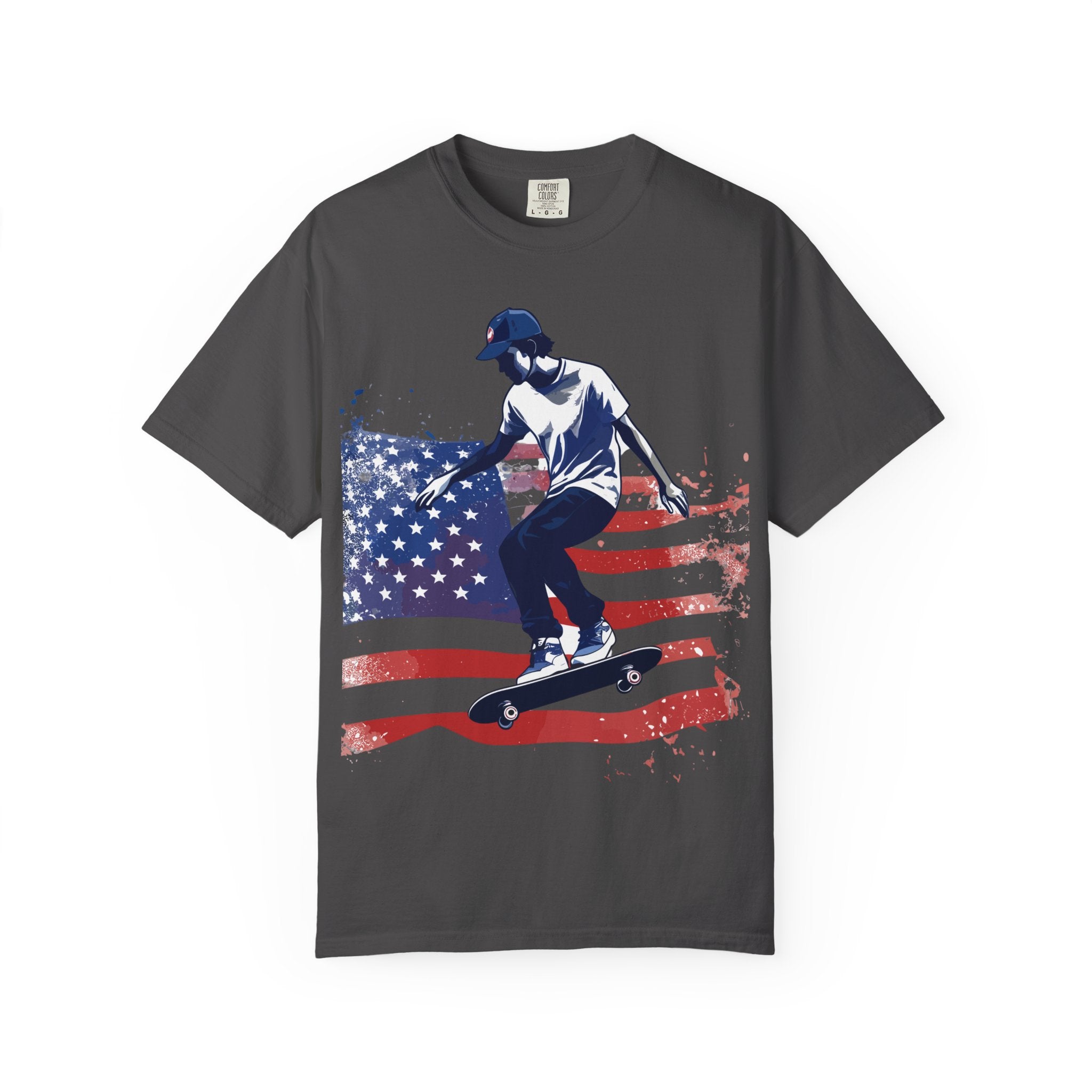 Skateboarder American Flag T-Shirt