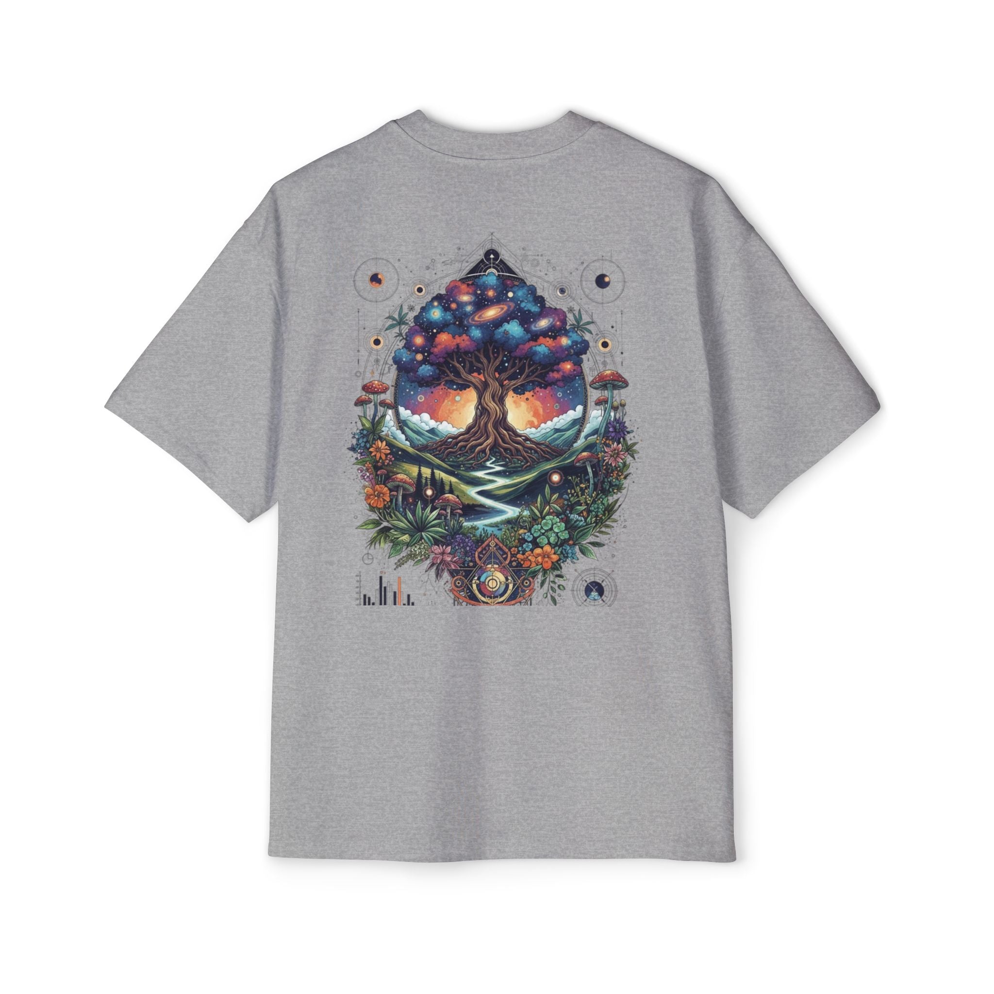 Bohemian Tree of Life Tee, Oversized Men's Shirt, Festival Wear, Nature Lover Gift, Eco-Friendly Fashion, Casual Summer Top