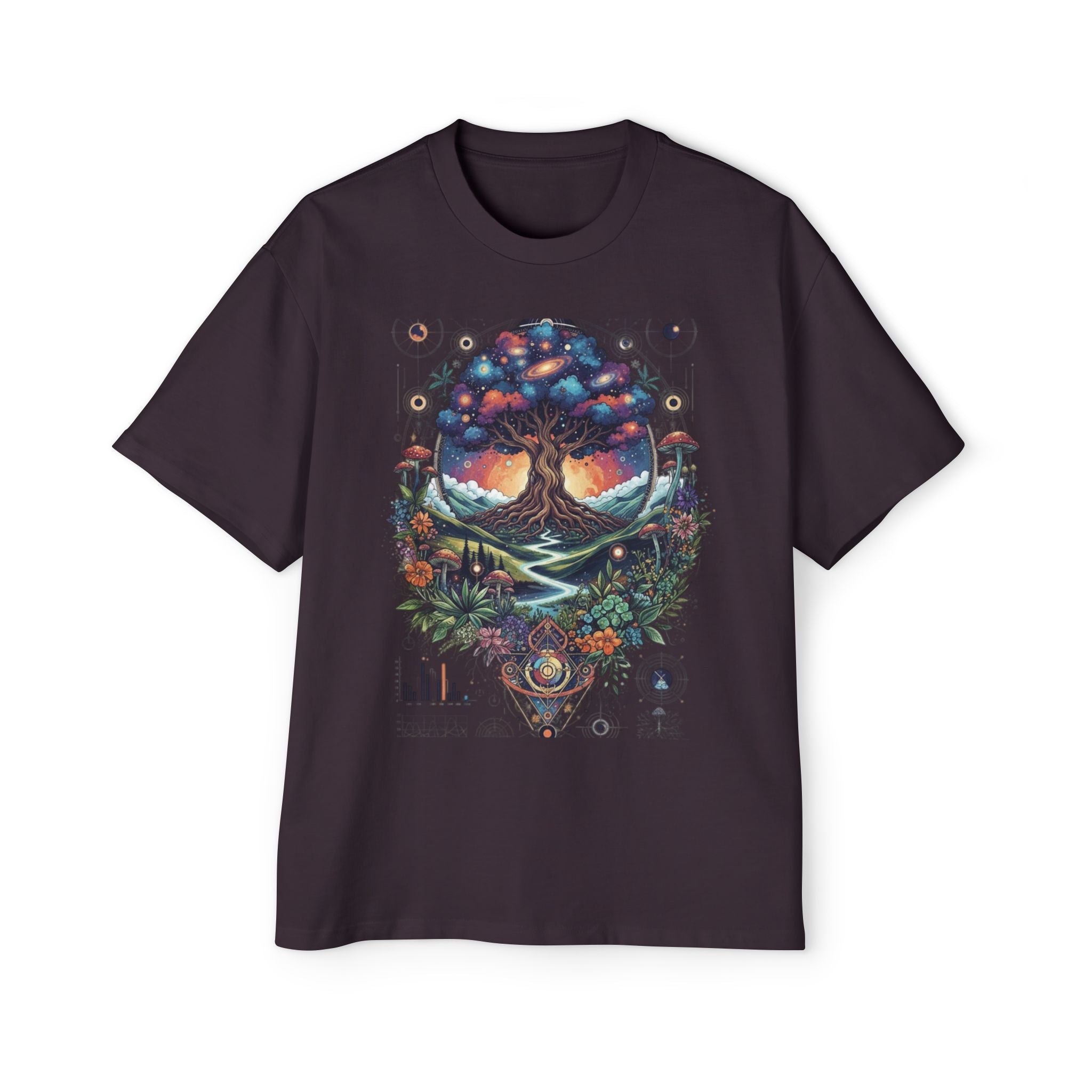 Bohemian Tree of Life Tee, Oversized Men's Shirt, Festival Wear, Nature Lover Gift, Eco-Friendly Fashion, Casual Summer Top