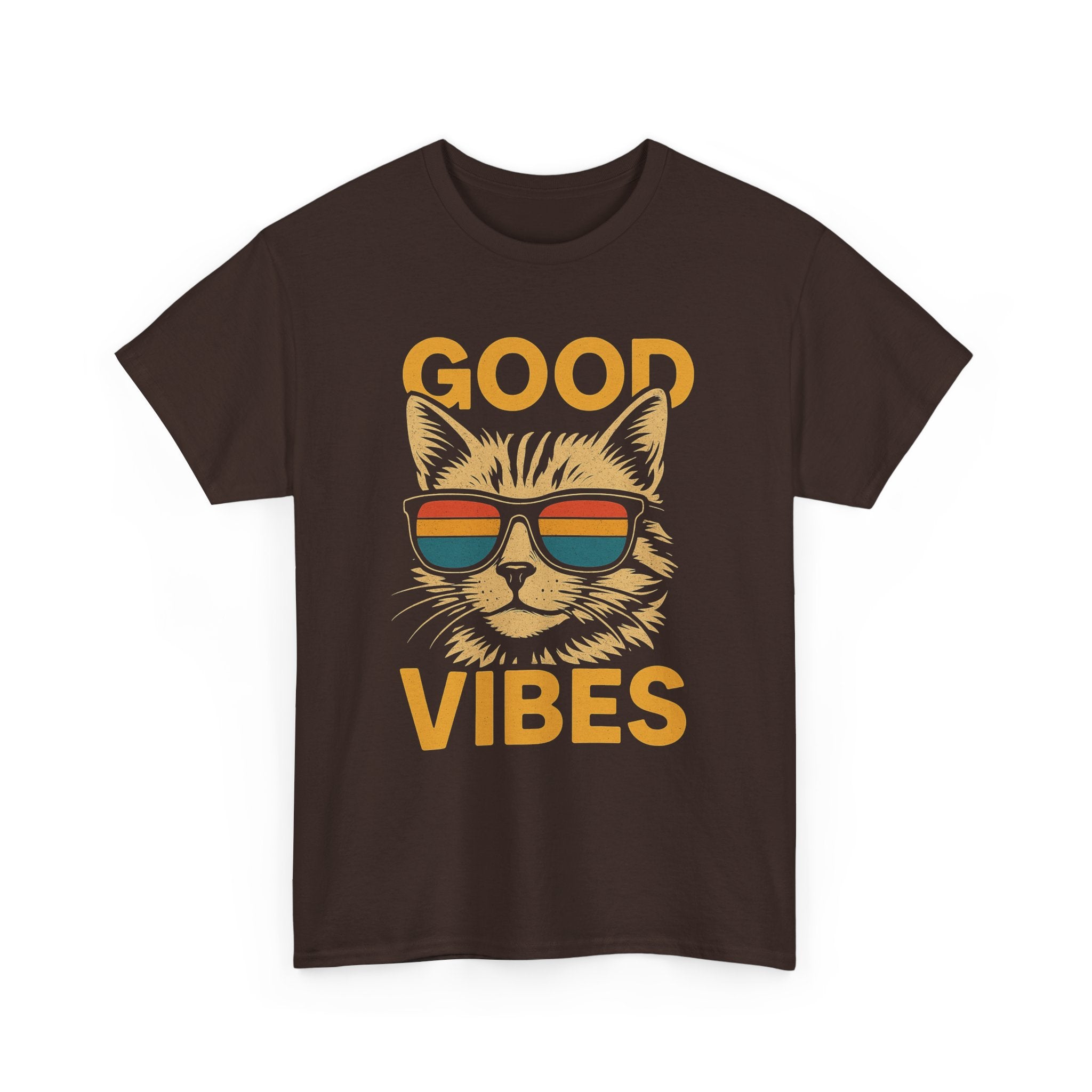 Good Vibes Cat Tee, Unisex Cotton T-Shirt, Summer Casual Top, Gift for Cat Lovers, Fun Pet Shirt, Chill Vibes Outfit