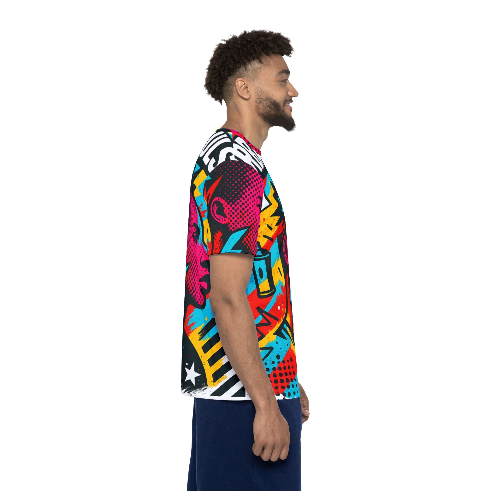 Vibrant Men's Sports Jersey, Graphic Tee, Colorful Athletic Shirt, Unique Sportswear, Perfect for Team Events, Casual Wear