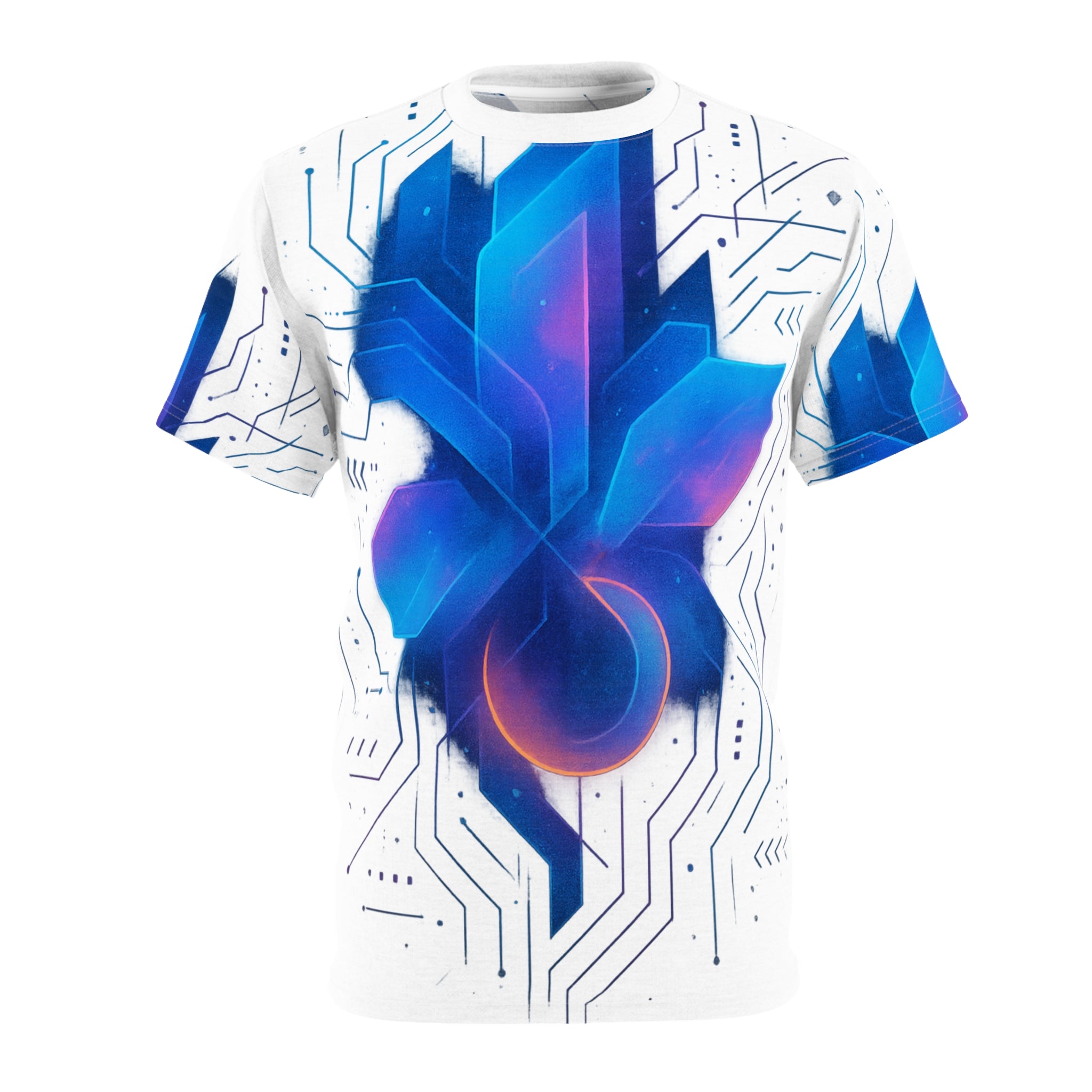 Futuristic Graphic Tee for Tech Enthusiasts, Unique Fashionable T-Shirt, Cyberpunk Aesthetic Top, Perfect Gift for Gamers and Innovators