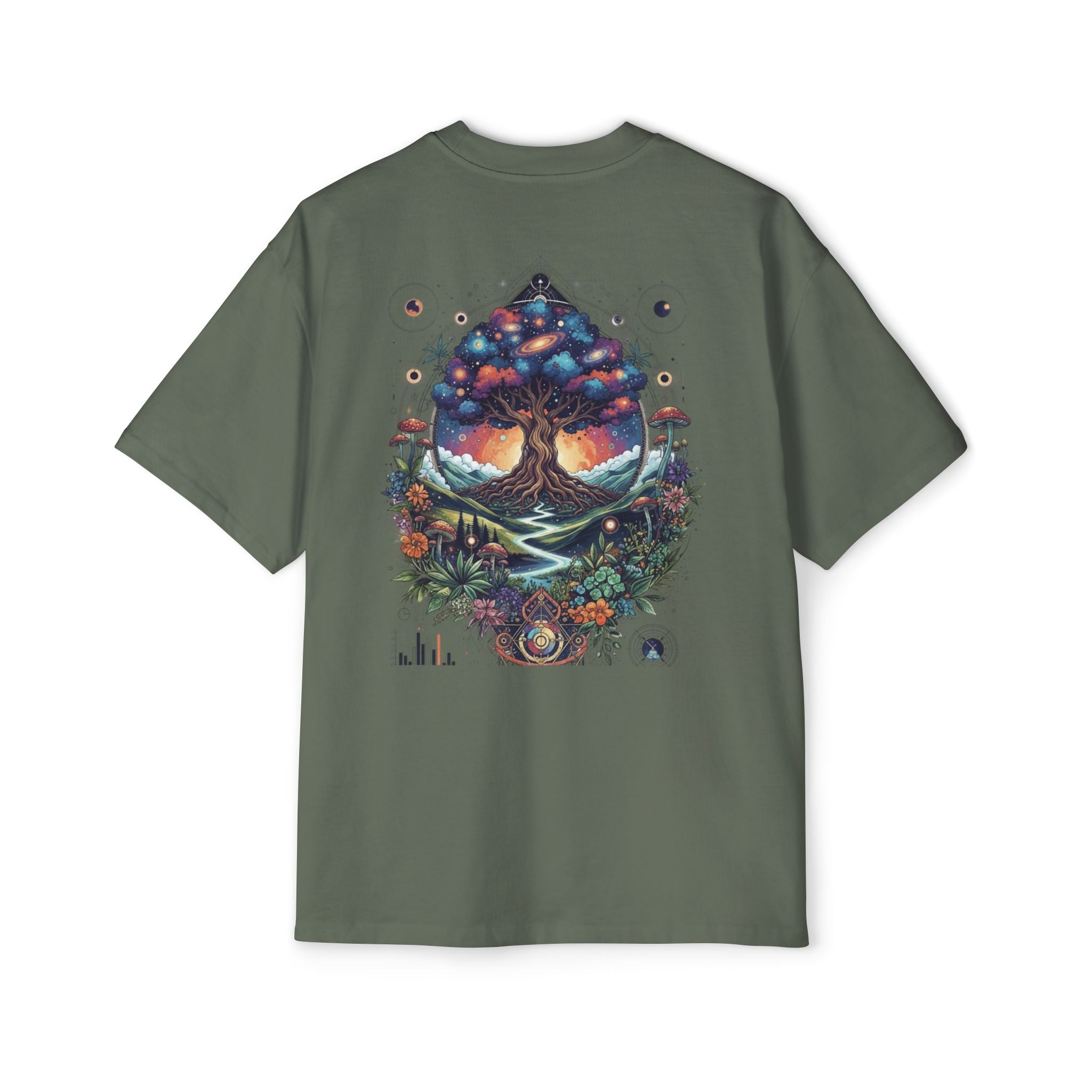 Bohemian Tree of Life Tee, Oversized Men's Shirt, Festival Wear, Nature Lover Gift, Eco-Friendly Fashion, Casual Summer Top
