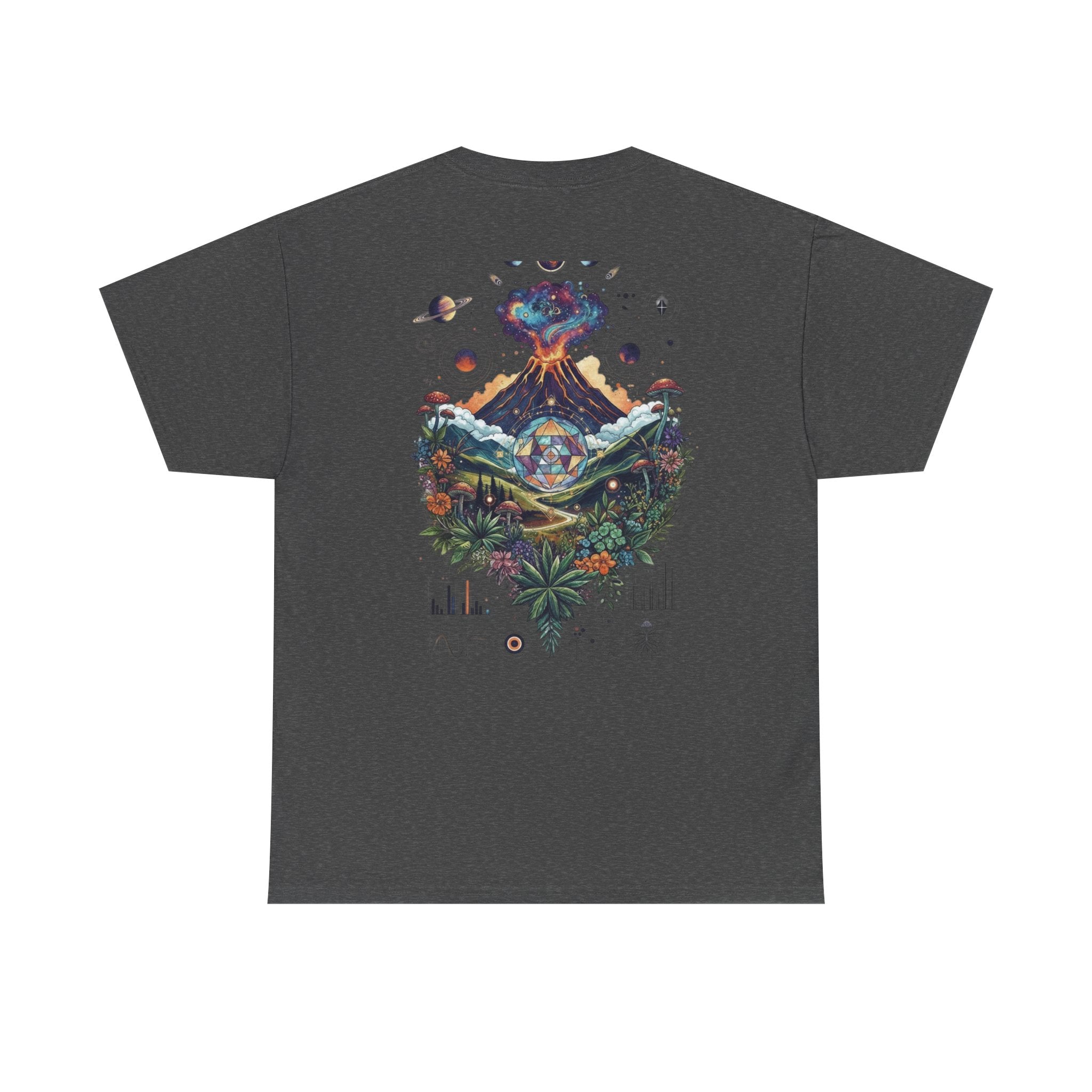 Nature-Inspired Unisex Heavy Cotton Tee | Volcano Art Shirt, Eco-Friendly T-Shirt, Gift for Nature Lovers, Unique Graphic Tee, Casual Wear