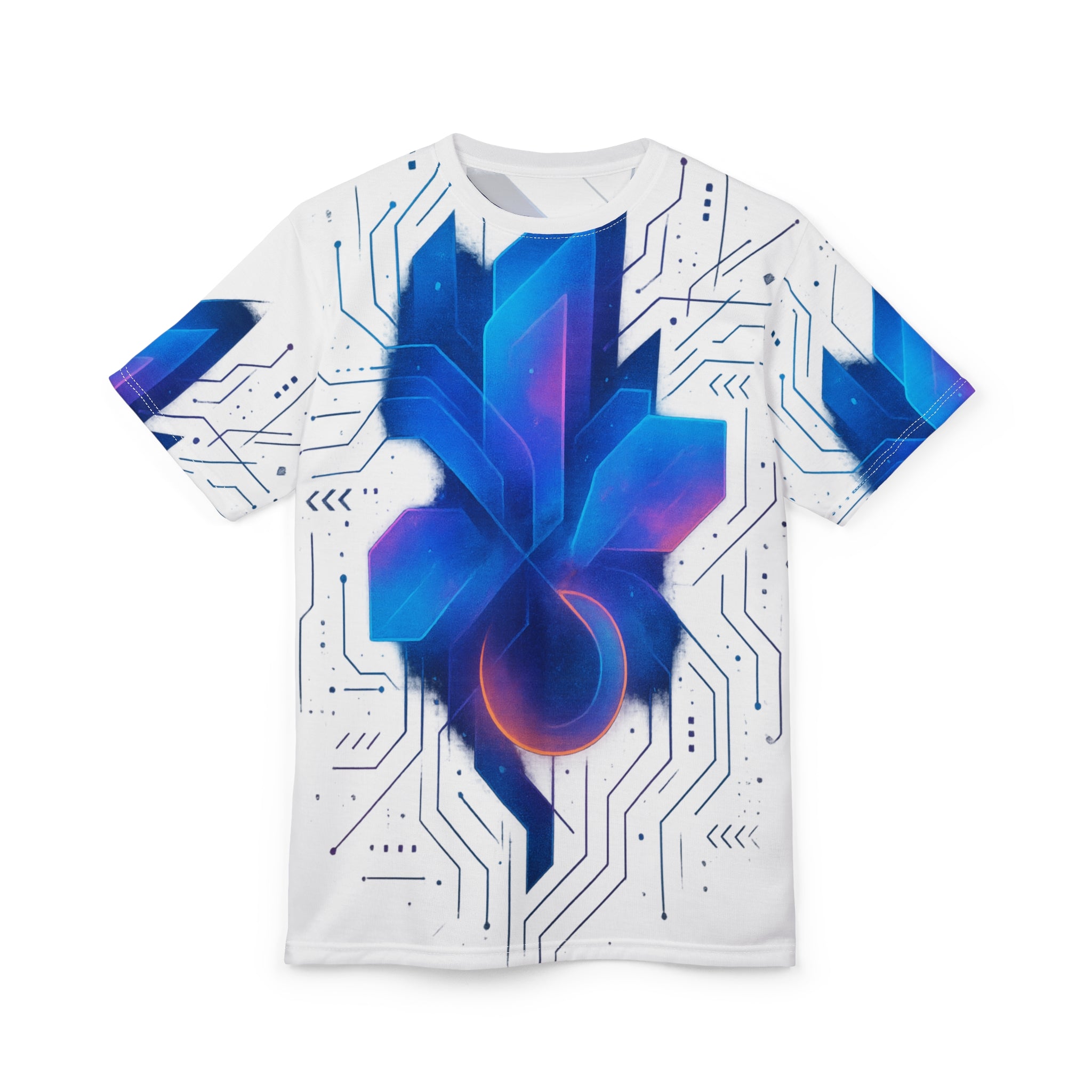 Futuristic Graphic Tee for Tech Enthusiasts, Unique Fashionable T-Shirt, Cyberpunk Aesthetic Top, Perfect Gift for Gamers and Innovators