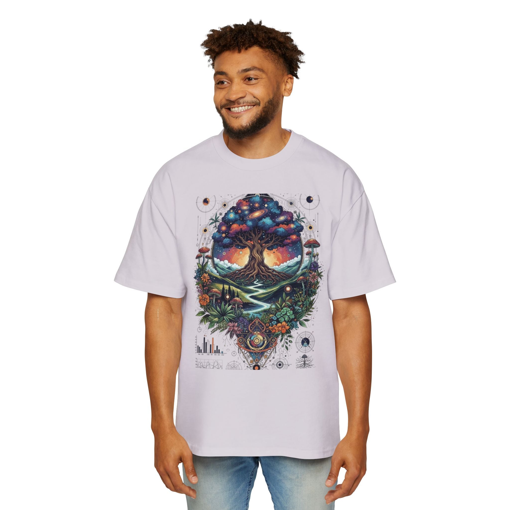 Bohemian Tree of Life Tee, Oversized Men's Shirt, Festival Wear, Nature Lover Gift, Eco-Friendly Fashion, Casual Summer Top