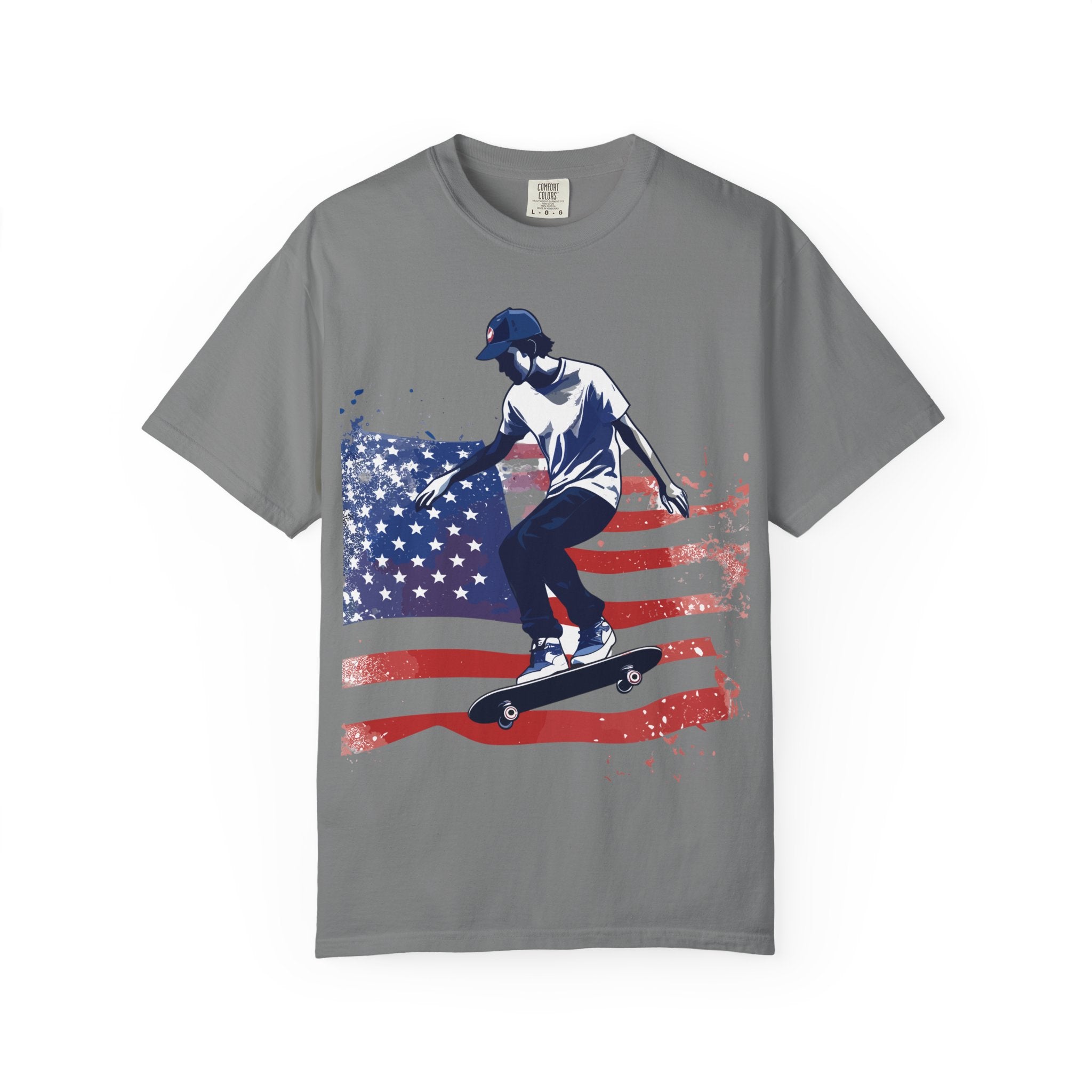 Skateboarder American Flag T-Shirt