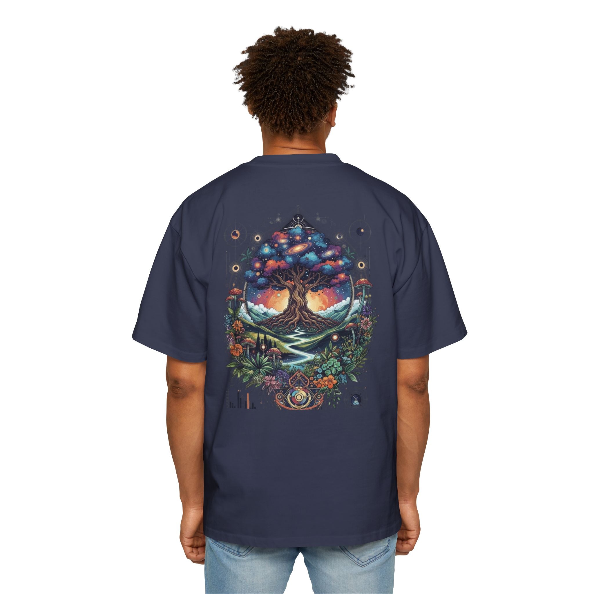 Bohemian Tree of Life Tee, Oversized Men's Shirt, Festival Wear, Nature Lover Gift, Eco-Friendly Fashion, Casual Summer Top