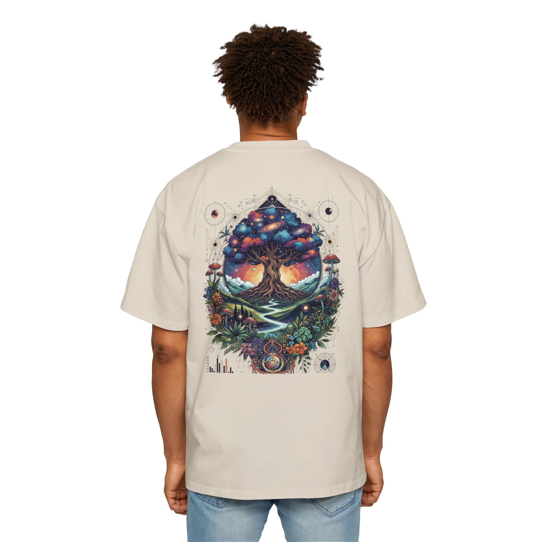 Bohemian Tree of Life Tee, Oversized Men's Shirt, Festival Wear, Nature Lover Gift, Eco-Friendly Fashion, Casual Summer Top