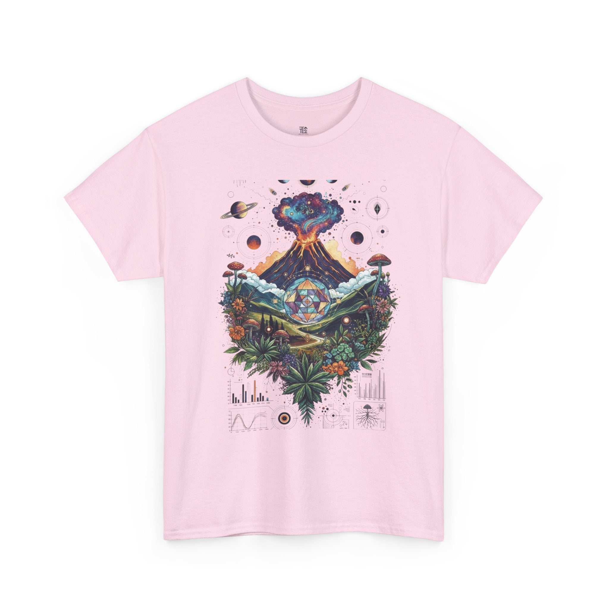 Nature-Inspired Unisex Heavy Cotton Tee | Volcano Art Shirt, Eco-Friendly T-Shirt, Gift for Nature Lovers, Unique Graphic Tee, Casual Wear