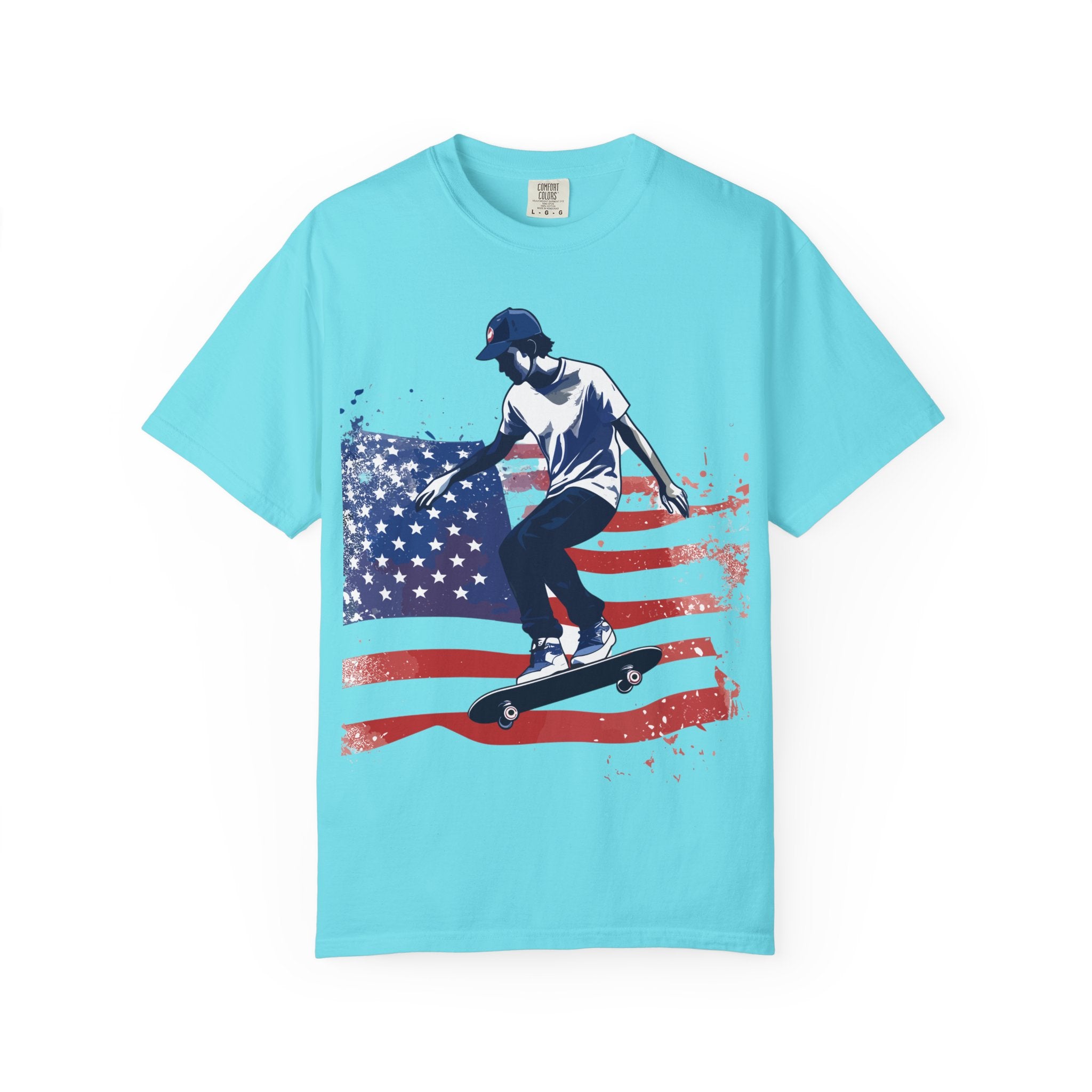 Skateboarder American Flag T-Shirt