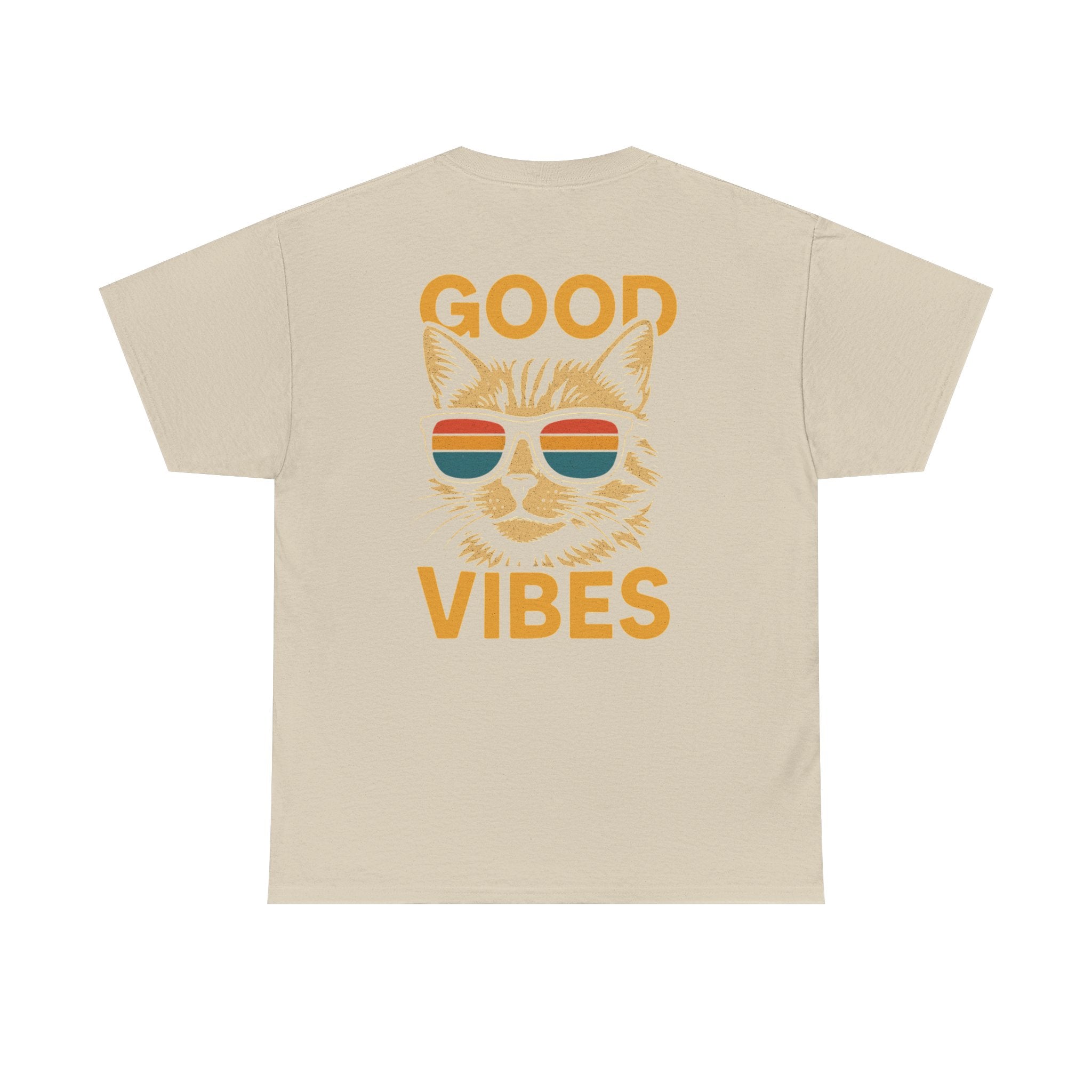 Good Vibes Cat Tee, Unisex Cotton T-Shirt, Summer Casual Top, Gift for Cat Lovers, Fun Pet Shirt, Chill Vibes Outfit
