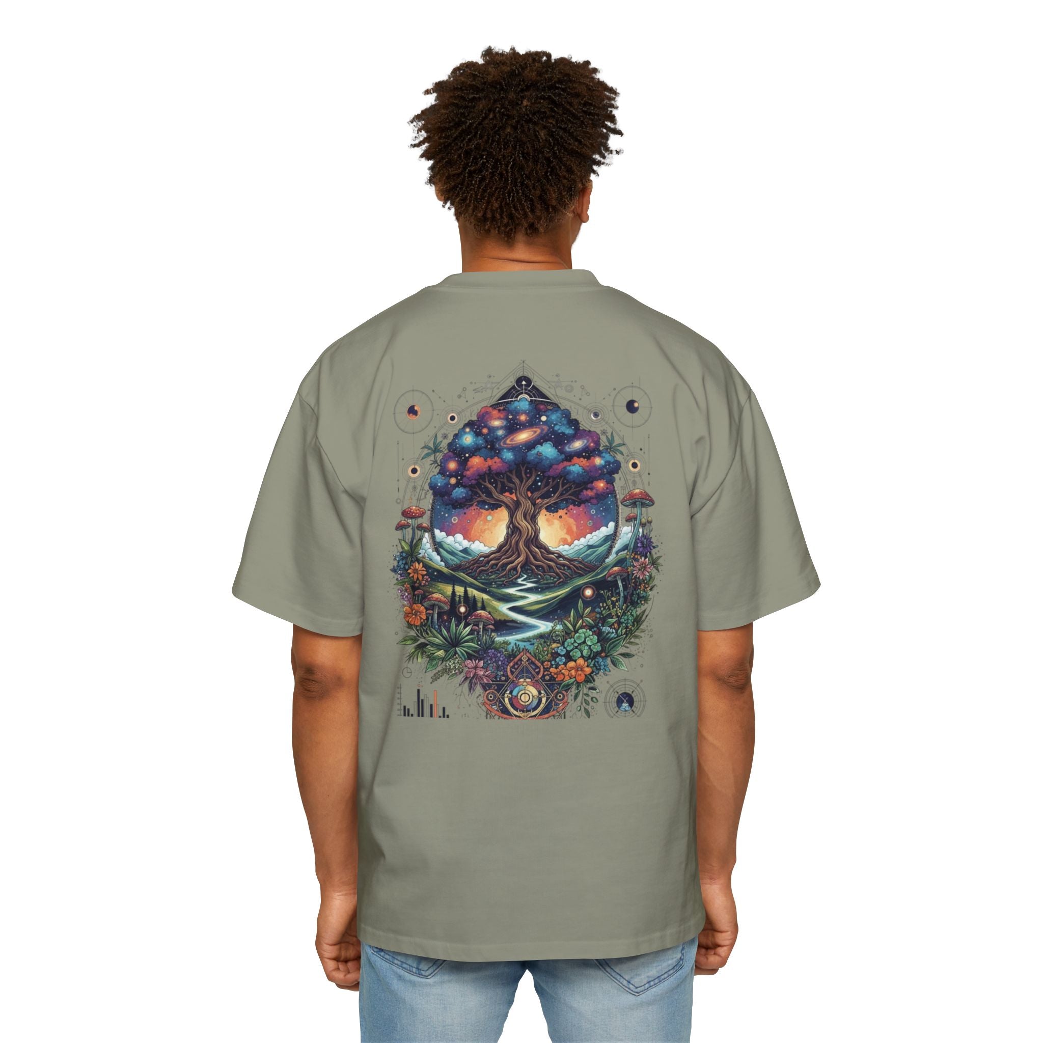 Bohemian Tree of Life Tee, Oversized Men's Shirt, Festival Wear, Nature Lover Gift, Eco-Friendly Fashion, Casual Summer Top