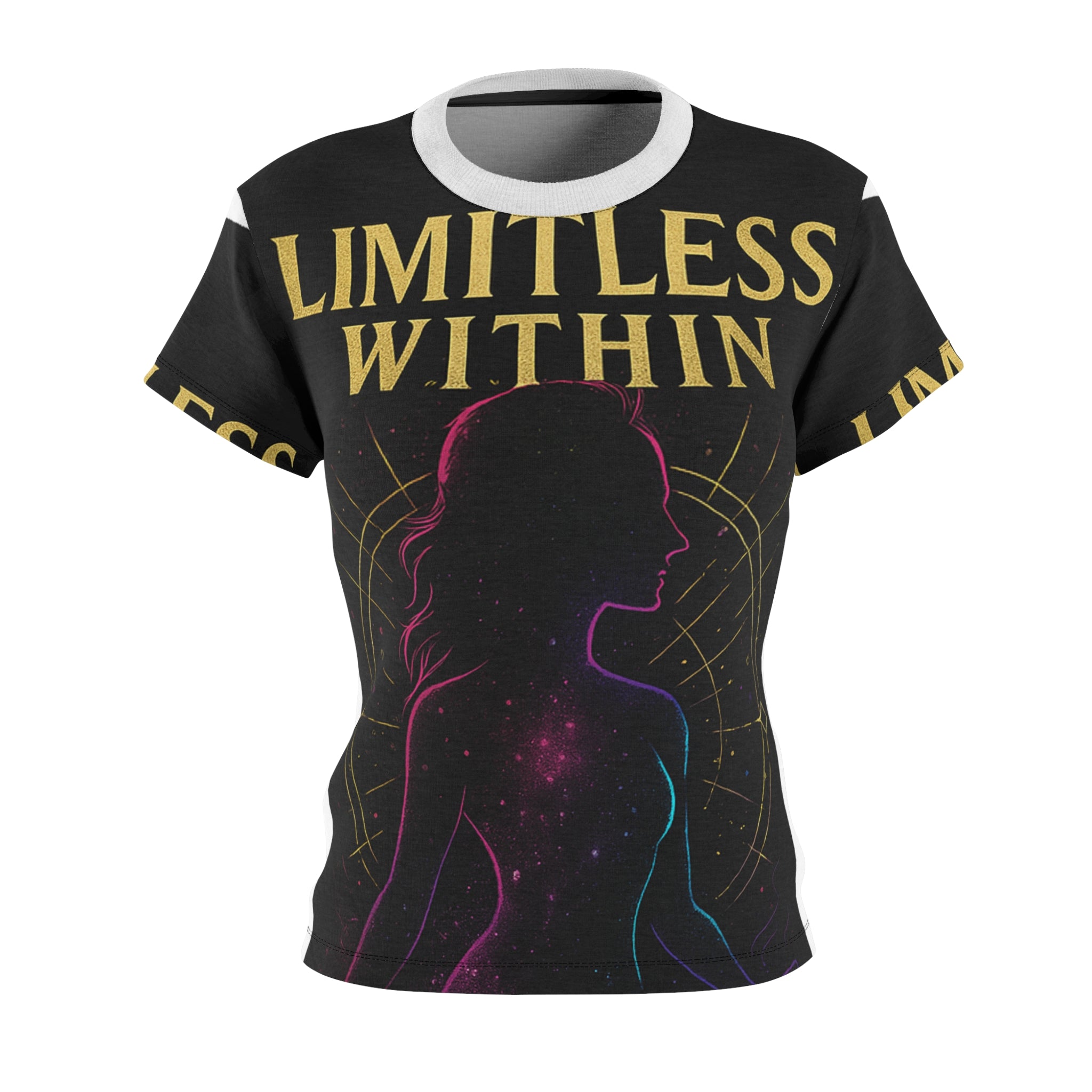 Limitless Within Women's Cut & Sew Tee - Inspiring Mindfulness Shirt, Spiritual Gift, Yoga Top, Motivational Apparel, AOP Design