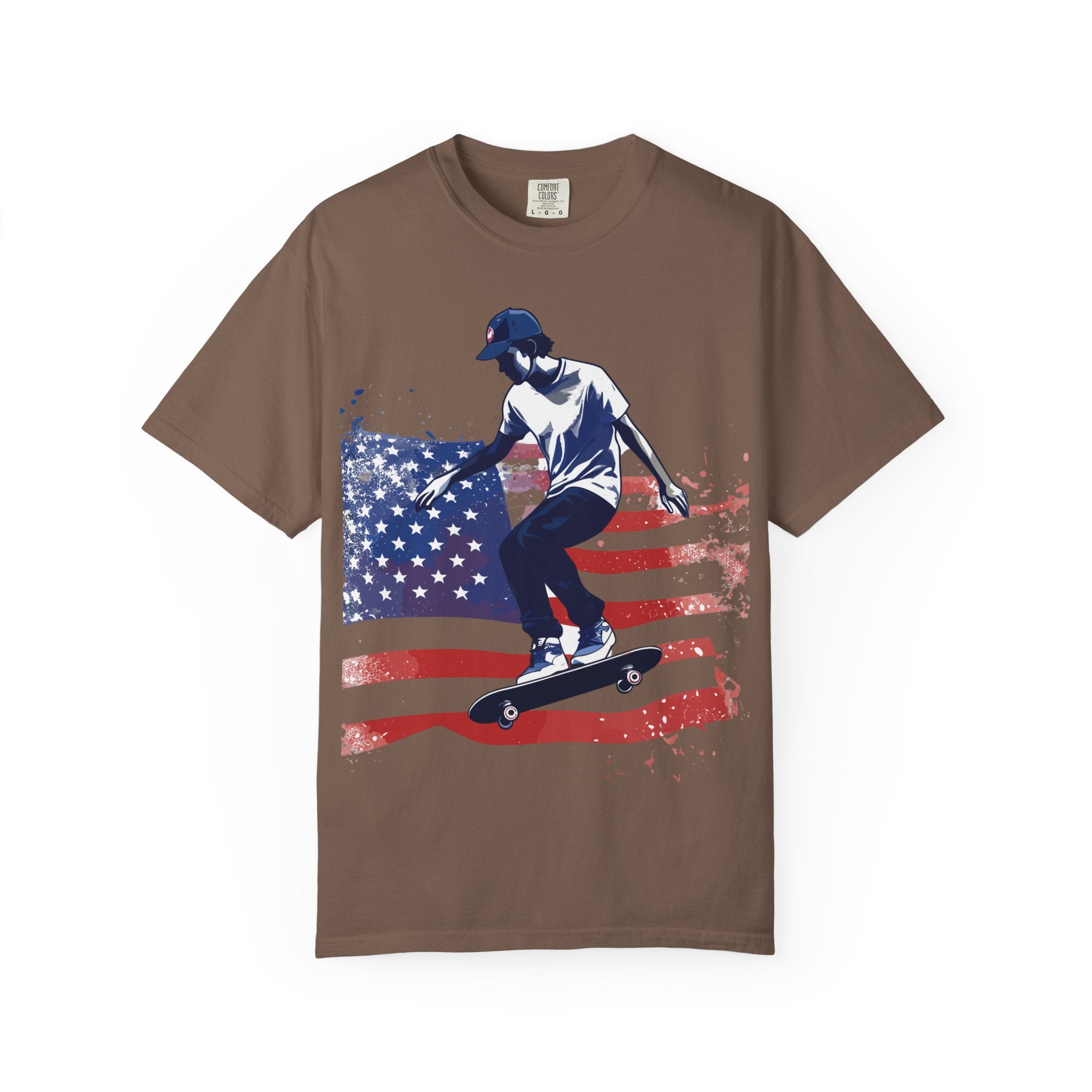 Skateboarder American Flag T-Shirt