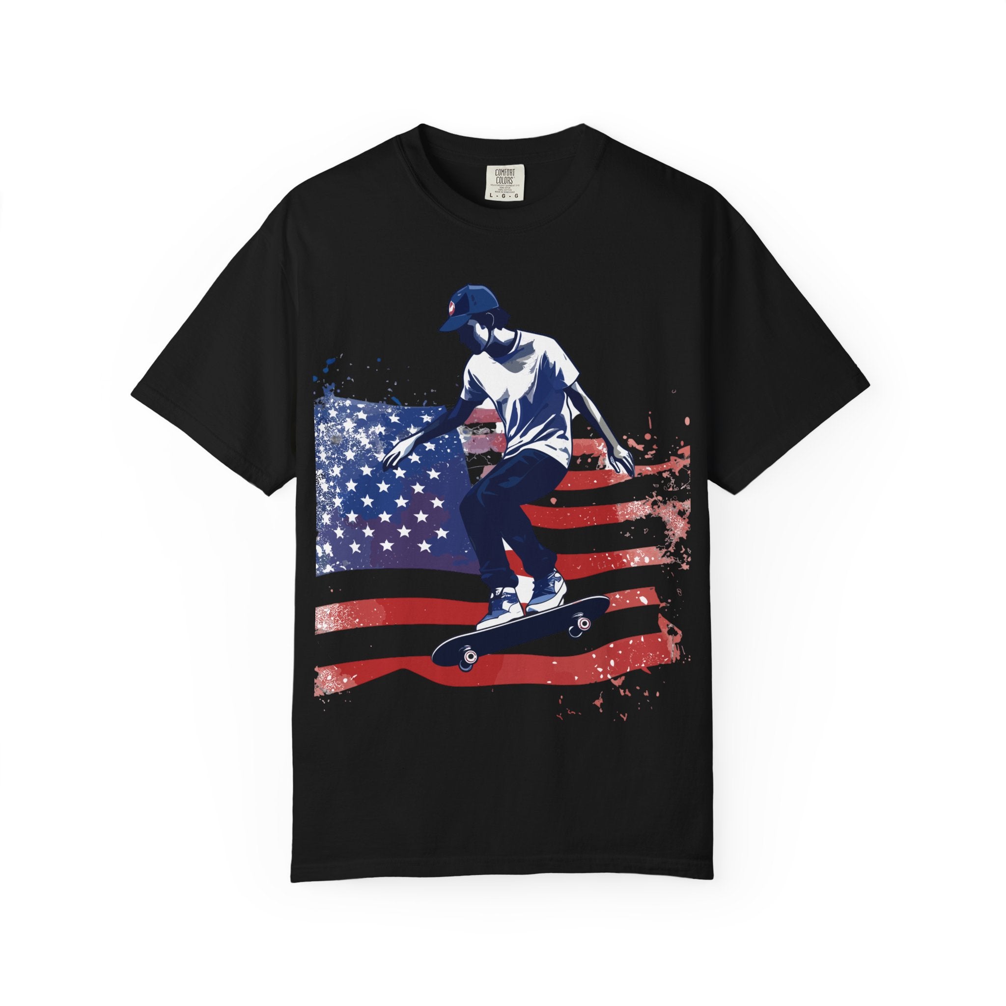 Skateboarder American Flag T-Shirt