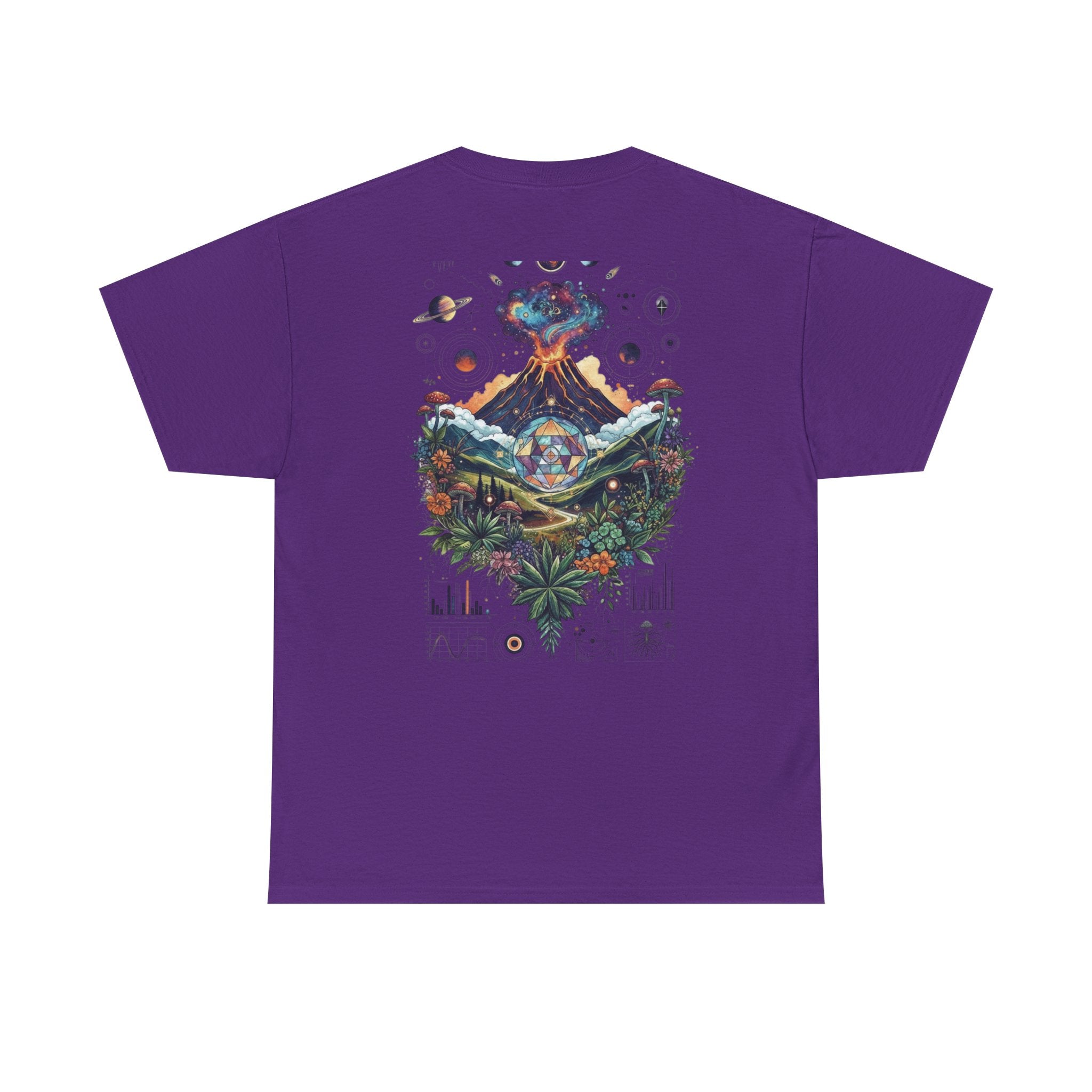 Nature-Inspired Unisex Heavy Cotton Tee | Volcano Art Shirt, Eco-Friendly T-Shirt, Gift for Nature Lovers, Unique Graphic Tee, Casual Wear