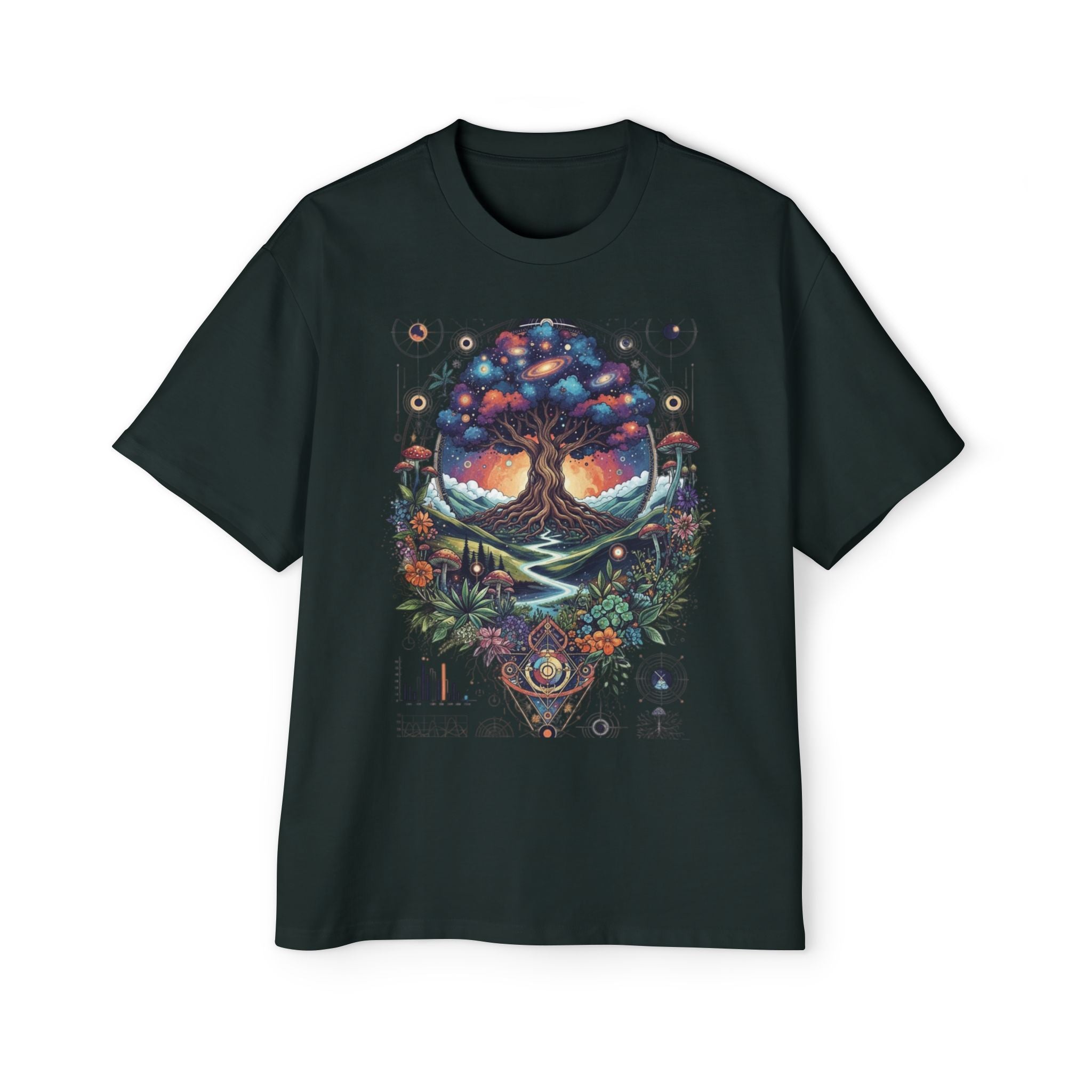Bohemian Tree of Life Tee, Oversized Men's Shirt, Festival Wear, Nature Lover Gift, Eco-Friendly Fashion, Casual Summer Top