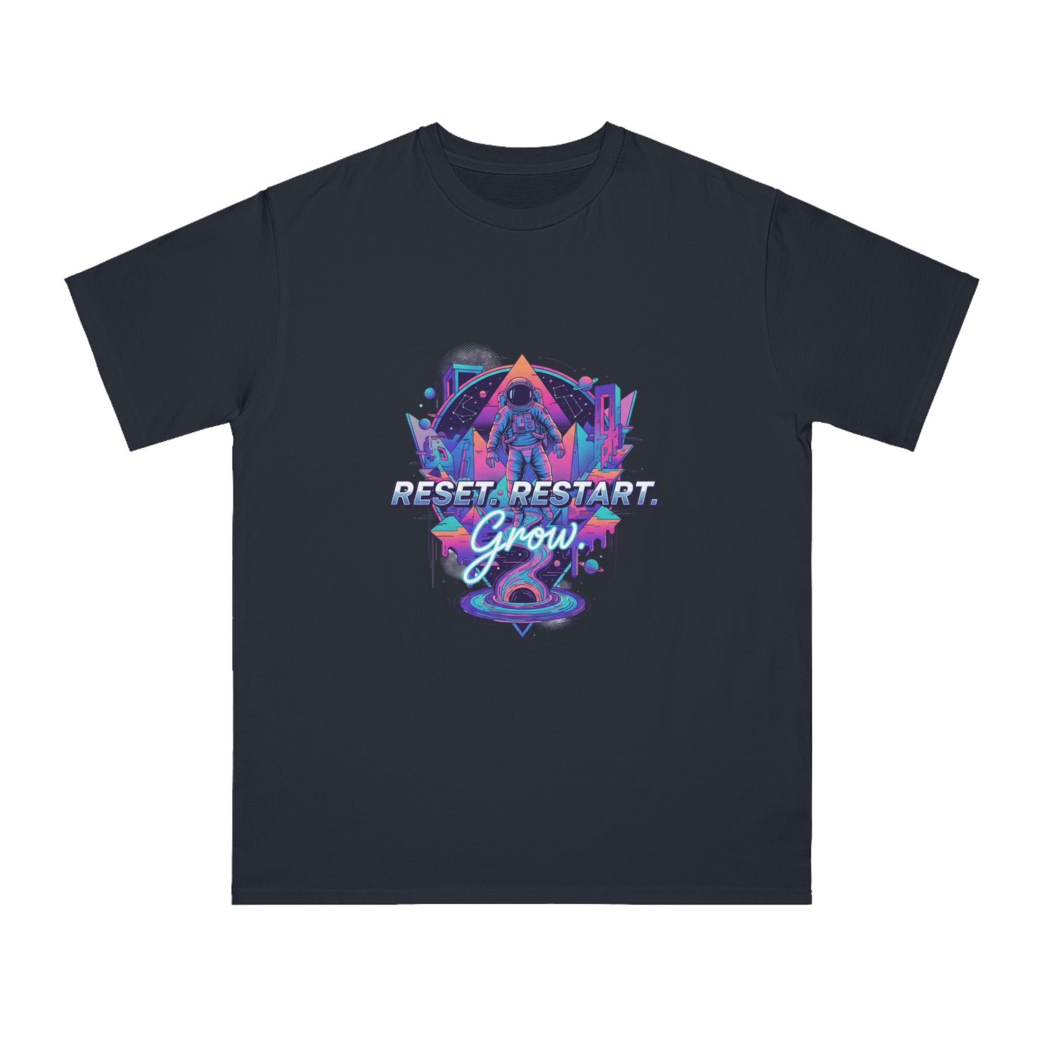 Organic Reset Restart Grow T-Shirt, Unisex Graphic Tee, Motivational Shirt, Eco-Friendly Apparel, Perfect for Gifts